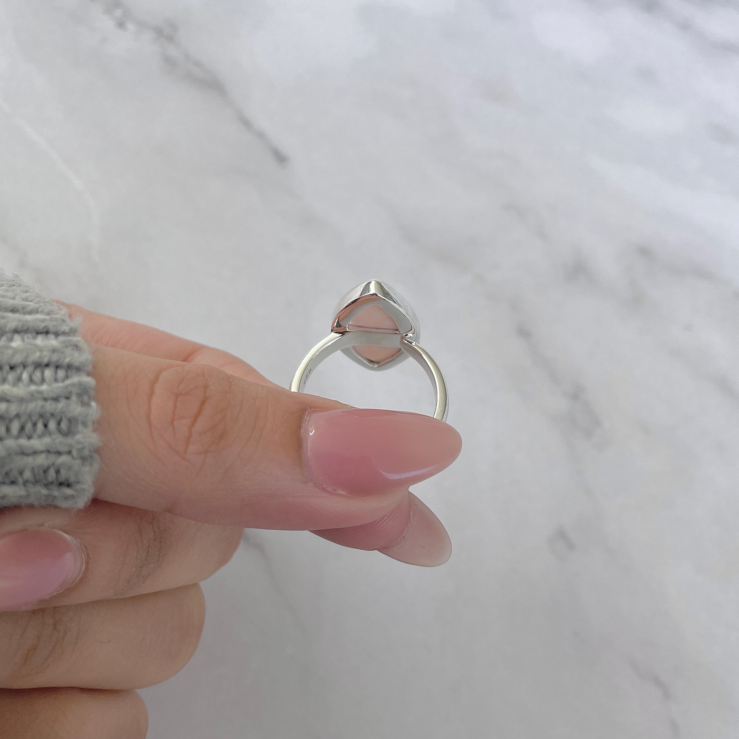 Natural Pink Natrolite / Thomsonite Adjustable Ring-(THS-R-78.)