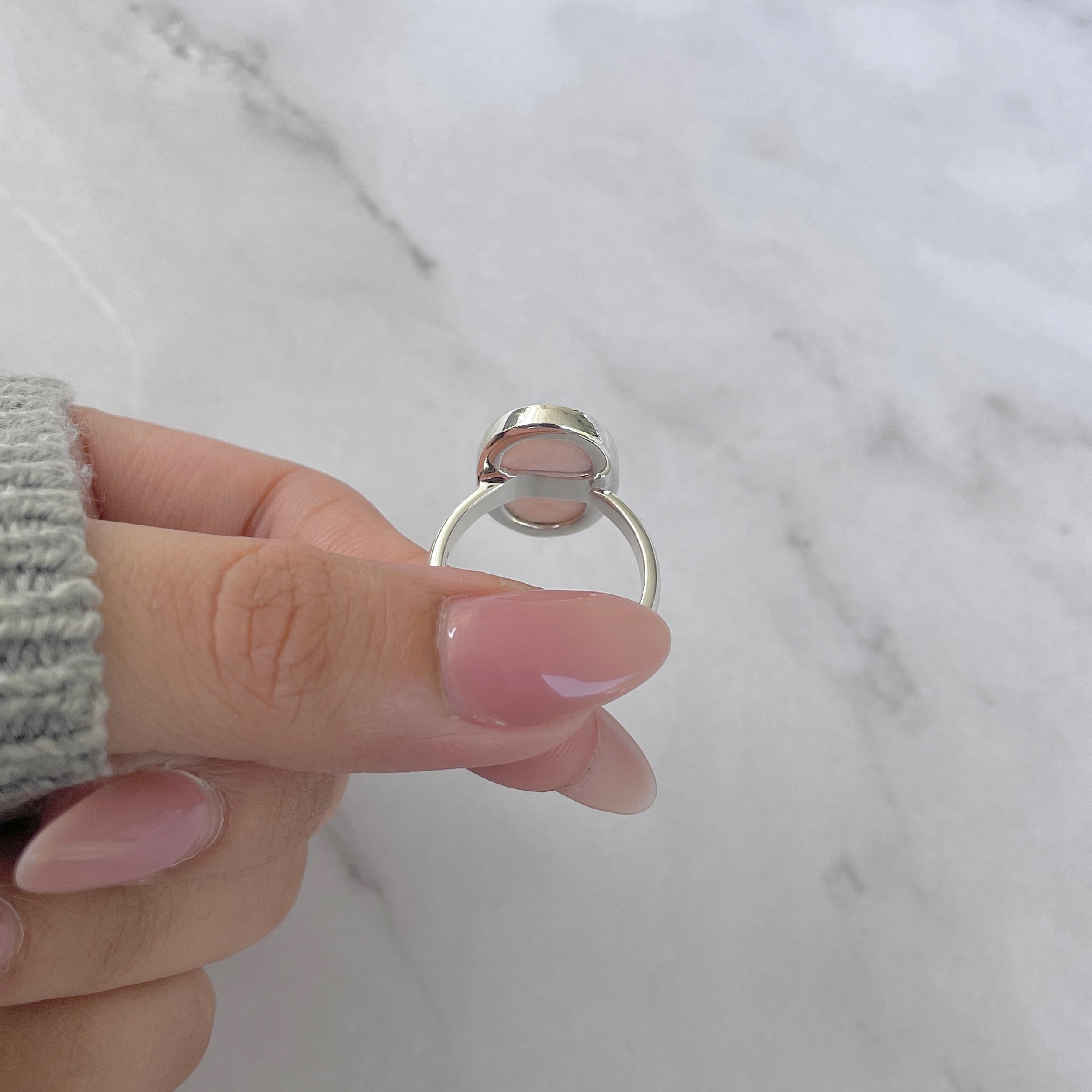 Natural Pink Natrolite / Thomsonite Adjustable Ring-(THS-R-79.)