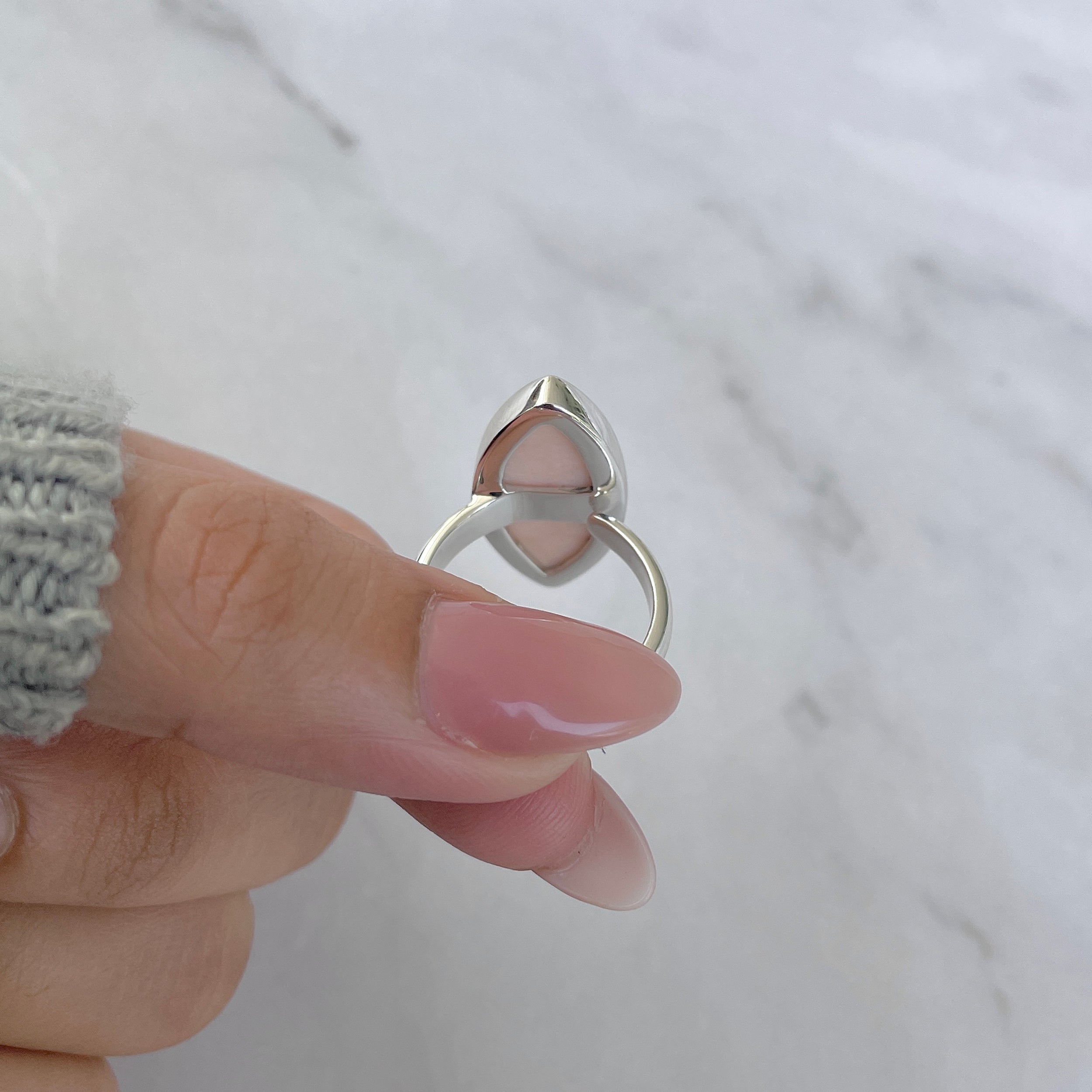 Natural Pink Natrolite / Thomsonite Adjustable Ring-(THS-R-84.)