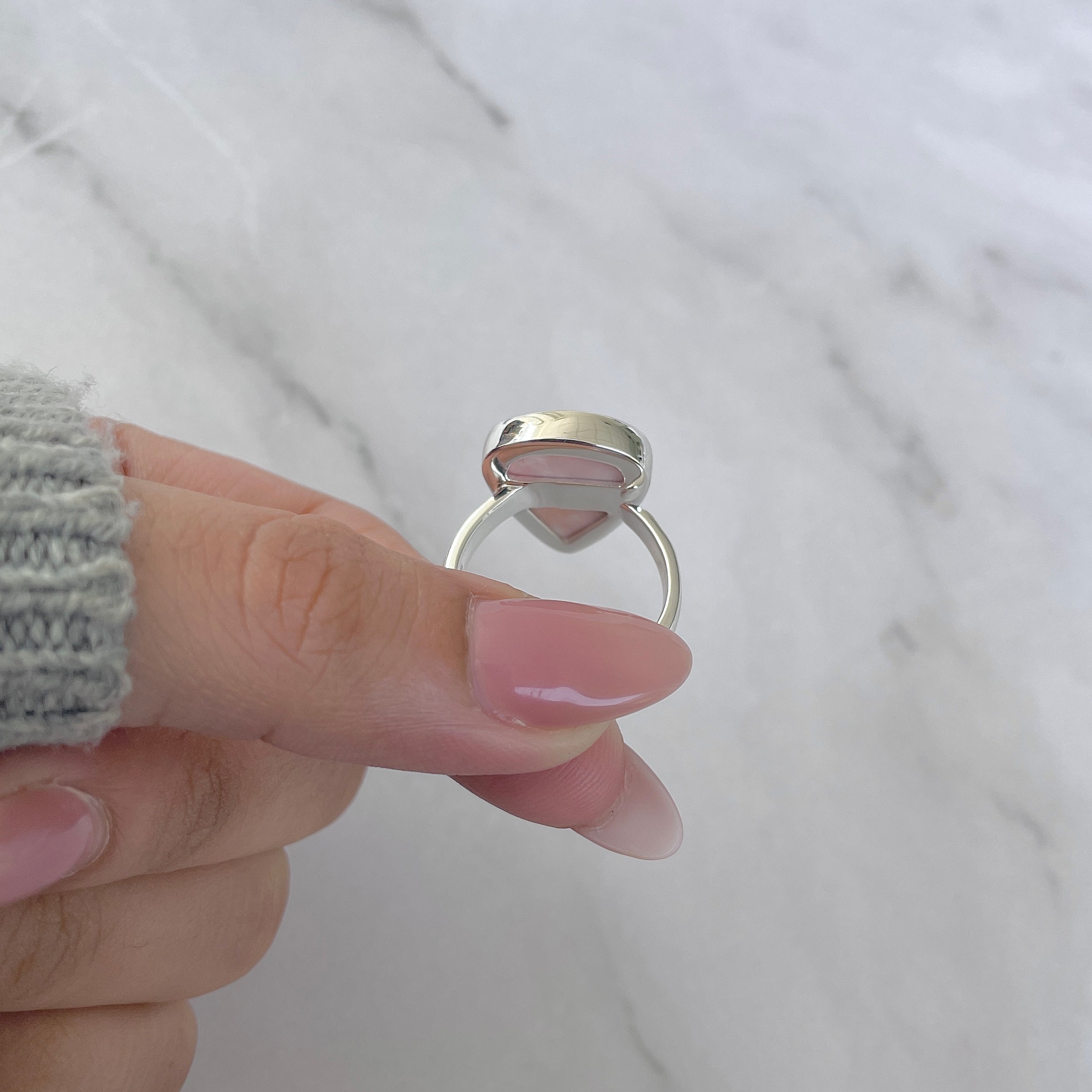 Natural Pink Natrolite / Thomsonite Adjustable Ring-(THS-R-87.)