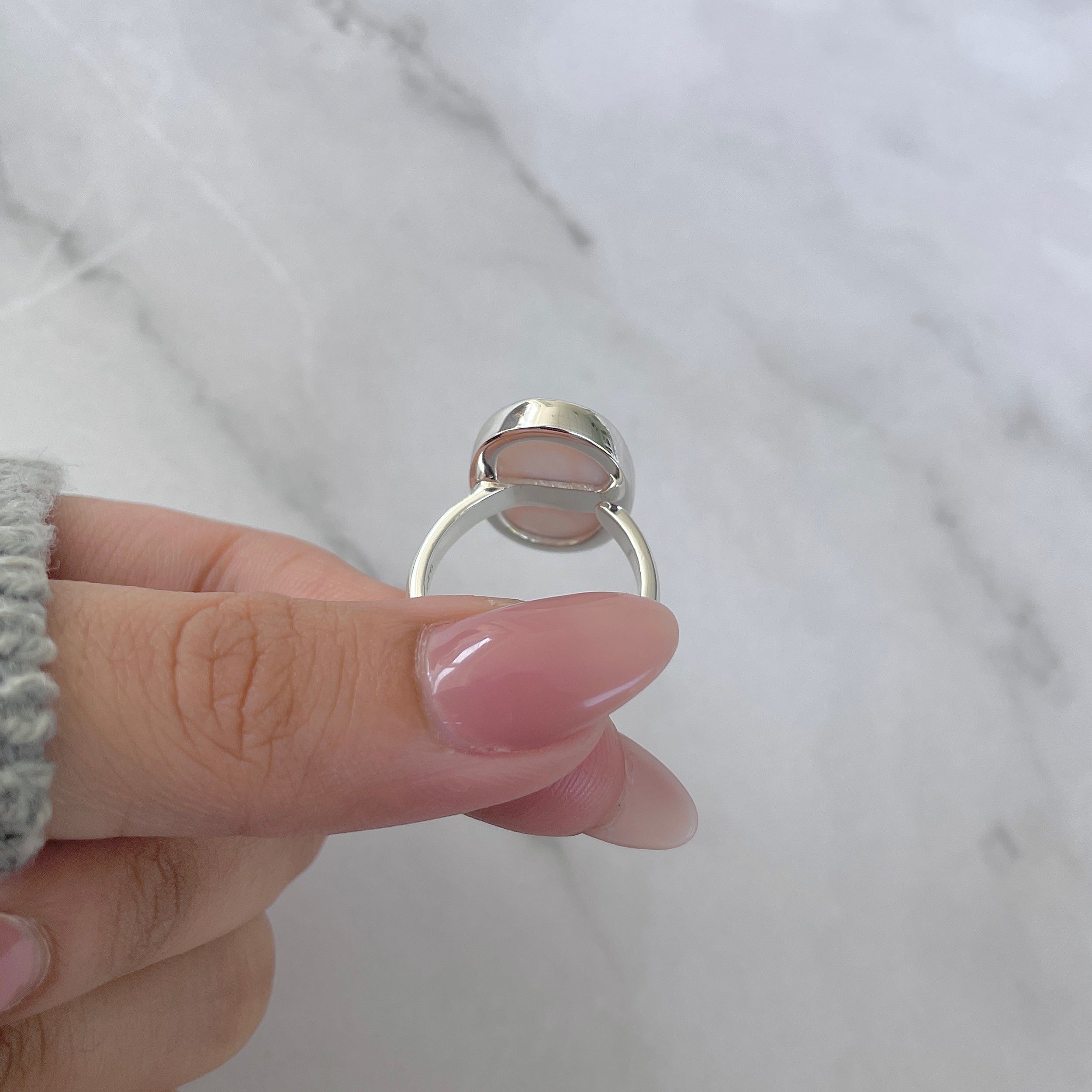 Natural Pink Natrolite / Thomsonite Adjustable Ring-(THS-R-89.)