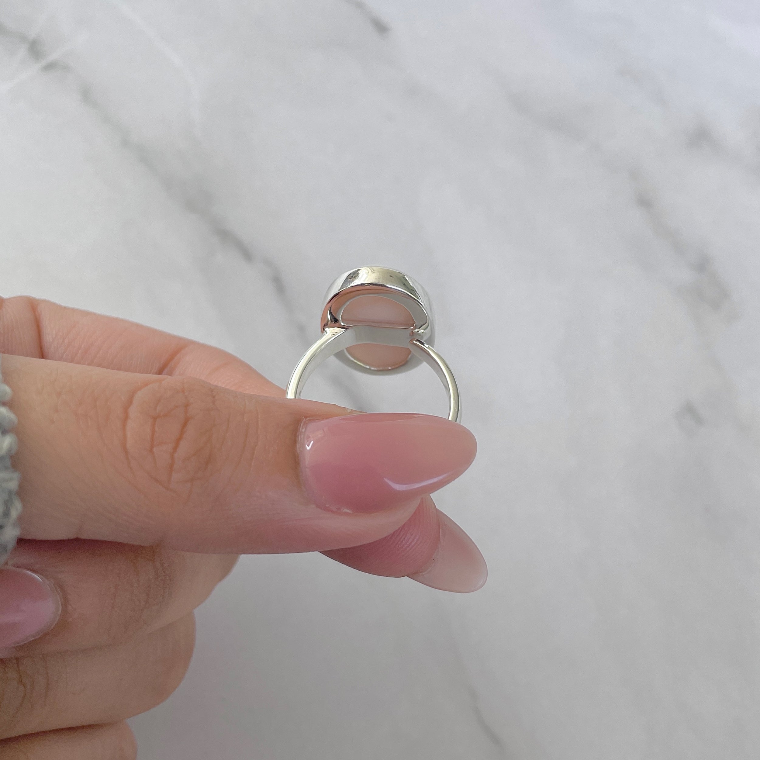 Natural Pink Natrolite / Thomsonite Adjustable Ring-(THS-R-91.)