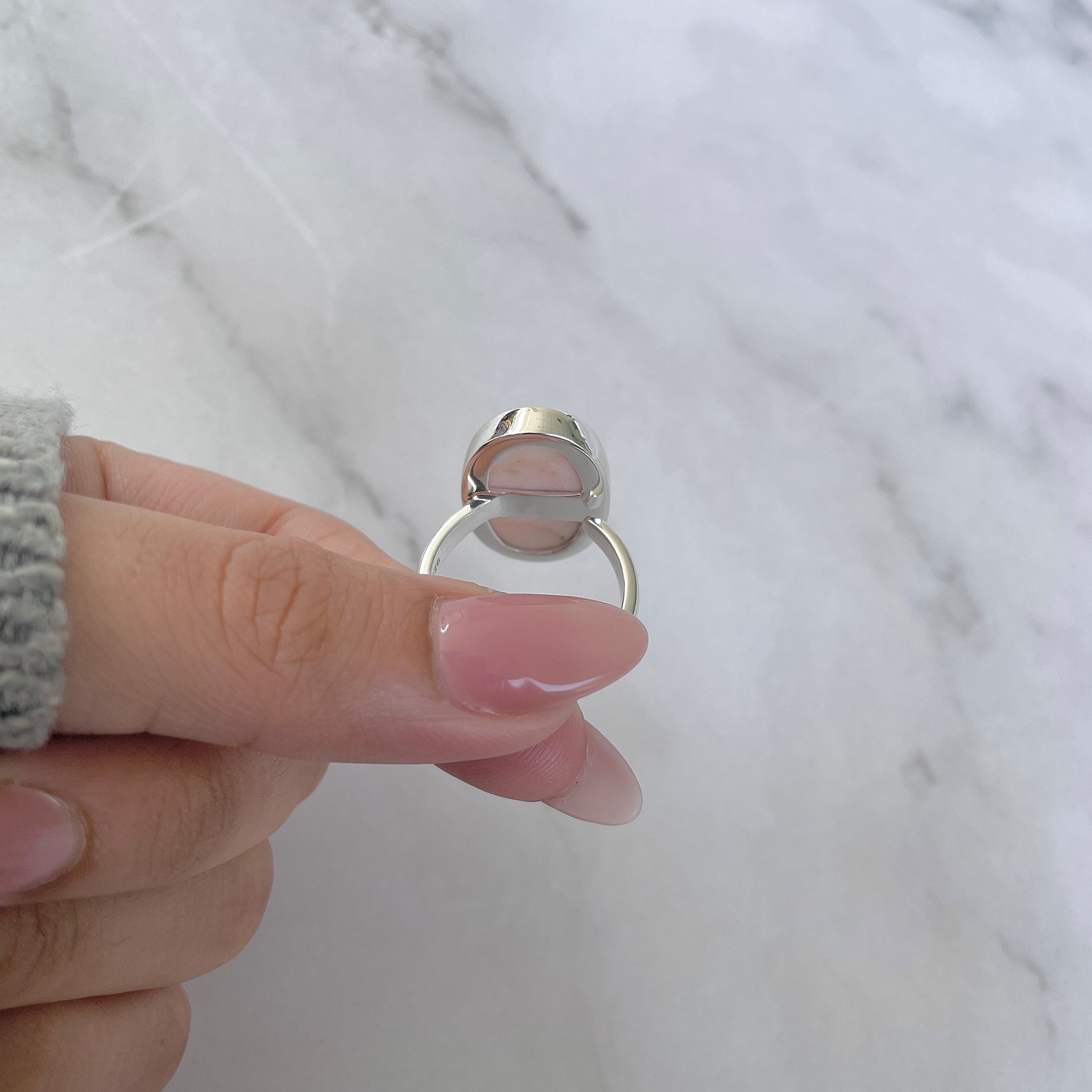 Natural Pink Natrolite / Thomsonite Adjustable Ring-(THS-R-93.)