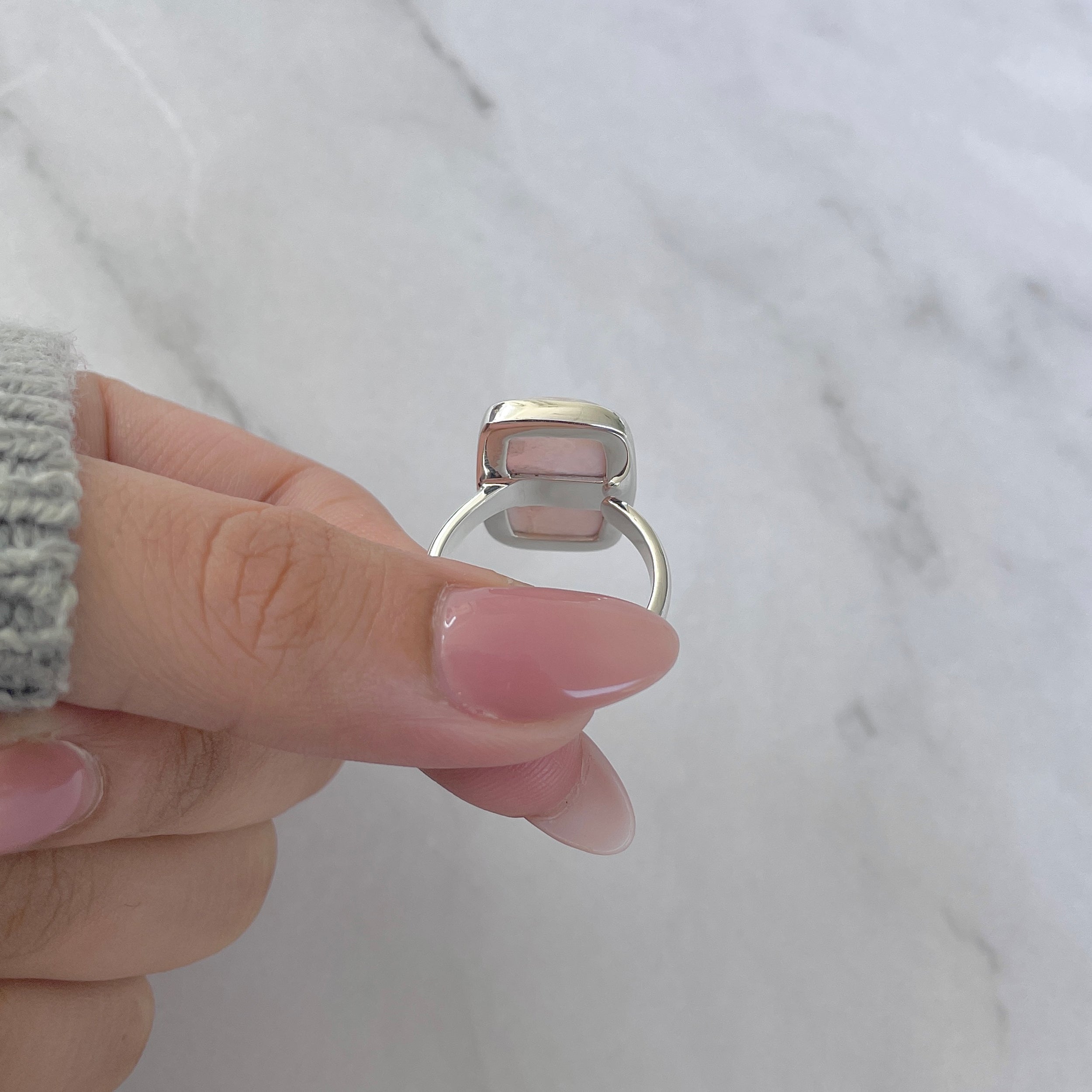 Natural Pink Natrolite / Thomsonite Adjustable Ring-(THS-R-95.)