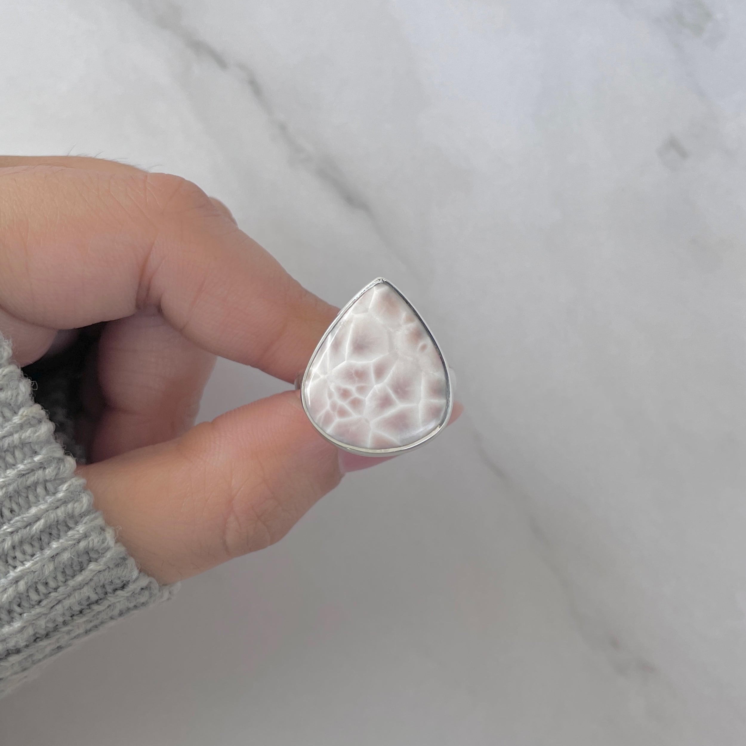 Natural Pink Natrolite / Thomsonite Adjustable Ring-(THS-R-97.)