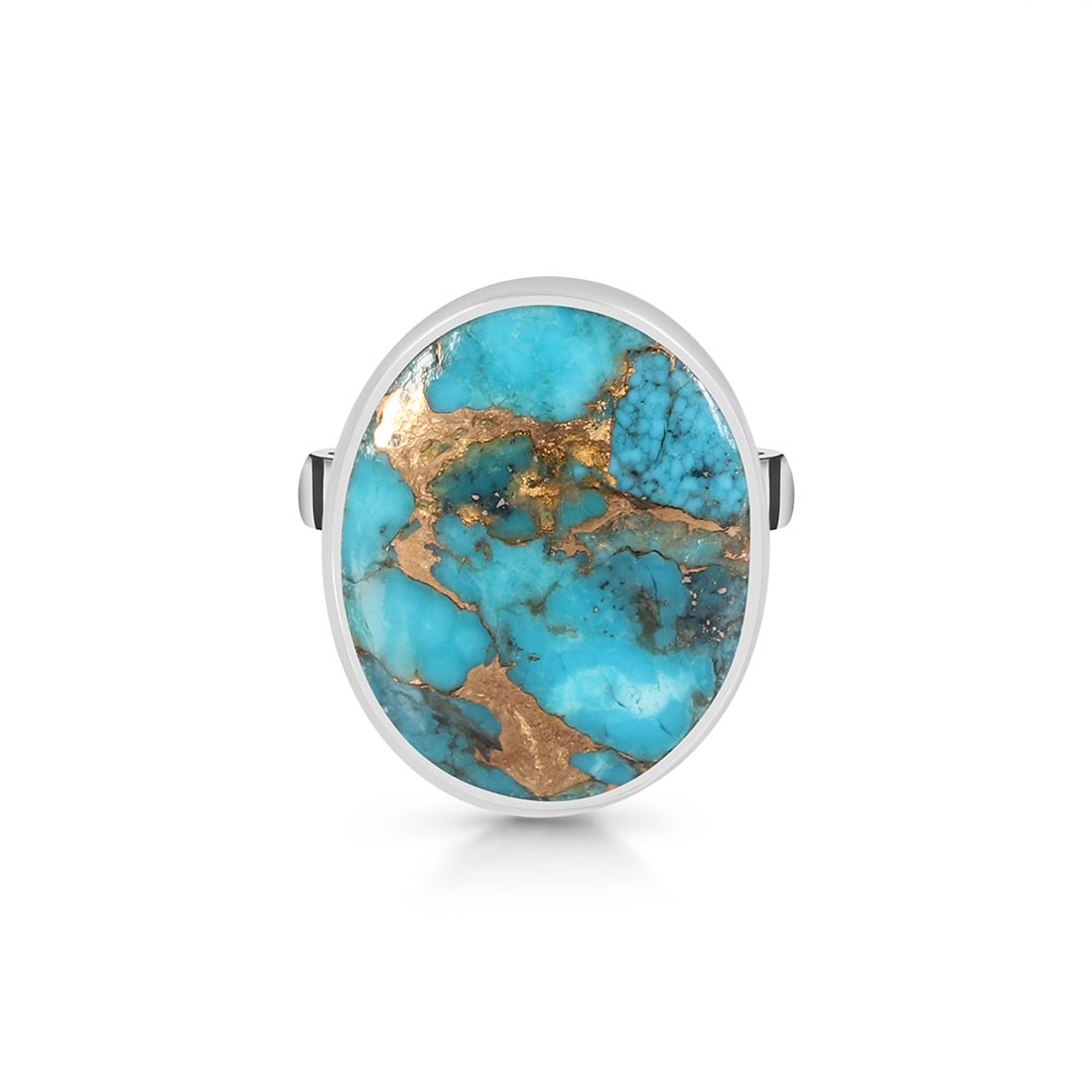 Turquoise (Copper) Adjustable Ring-(TRC-R-2)