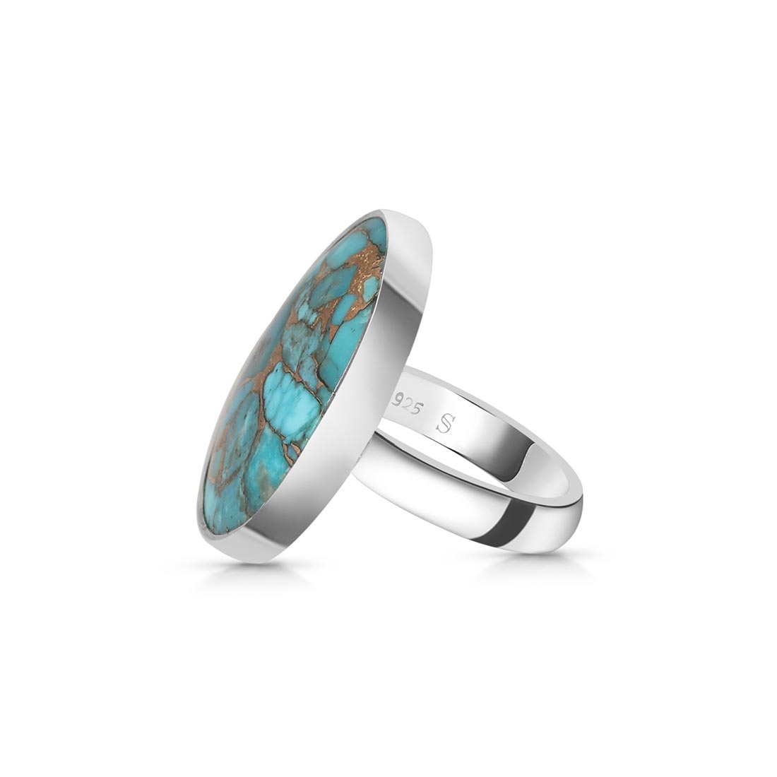 Turquoise (Copper) Adjustable Ring-(TRC-R-29)