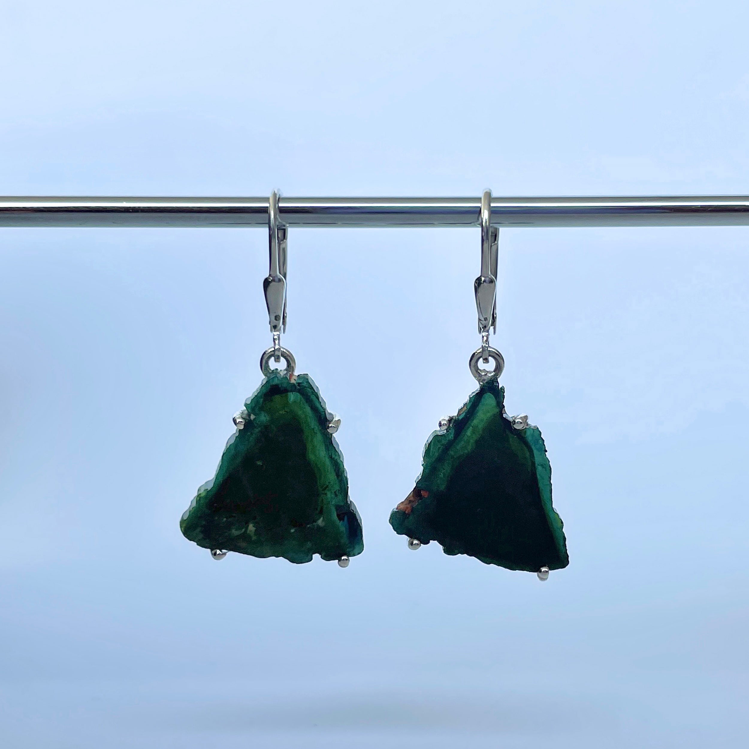 Watermelon Tourmaline Slice Earring-(TRM-E-23.)