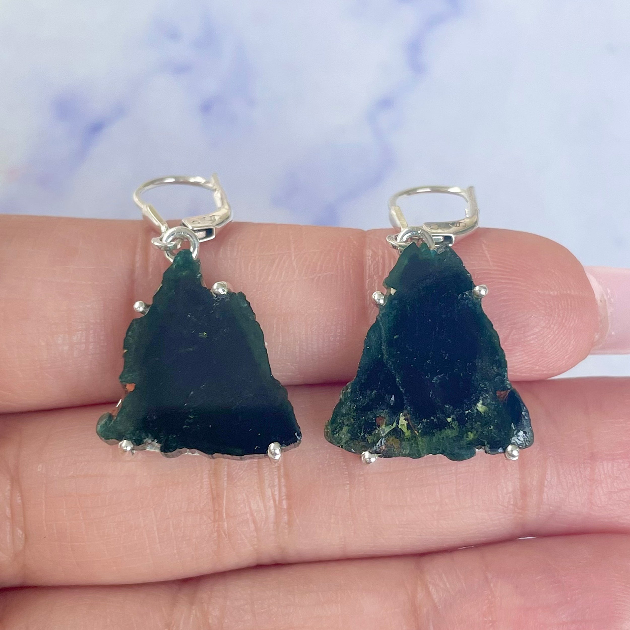 Watermelon Tourmaline Slice Earring-(TRM-E-23.)