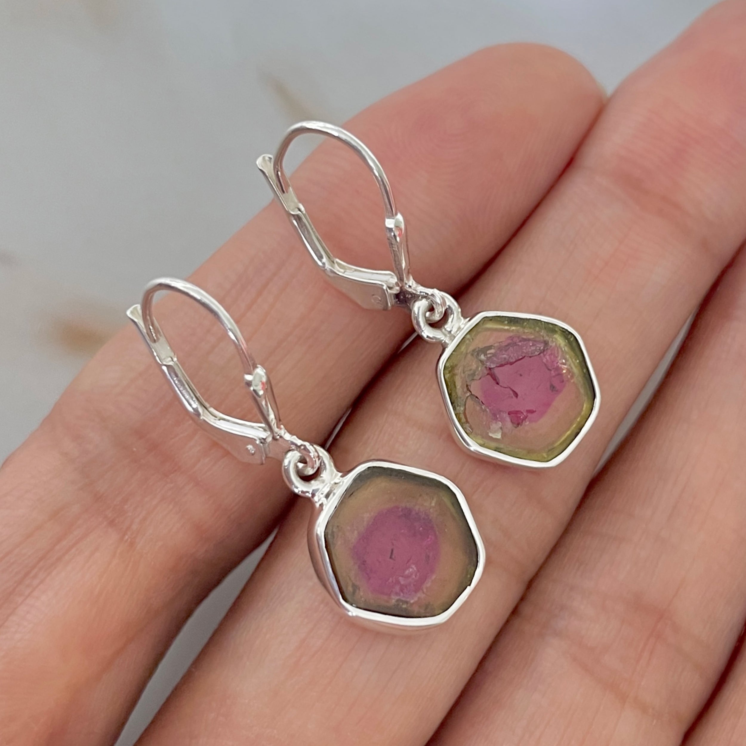 Watermelon Tourmaline Earring-(TRM-E-83.)