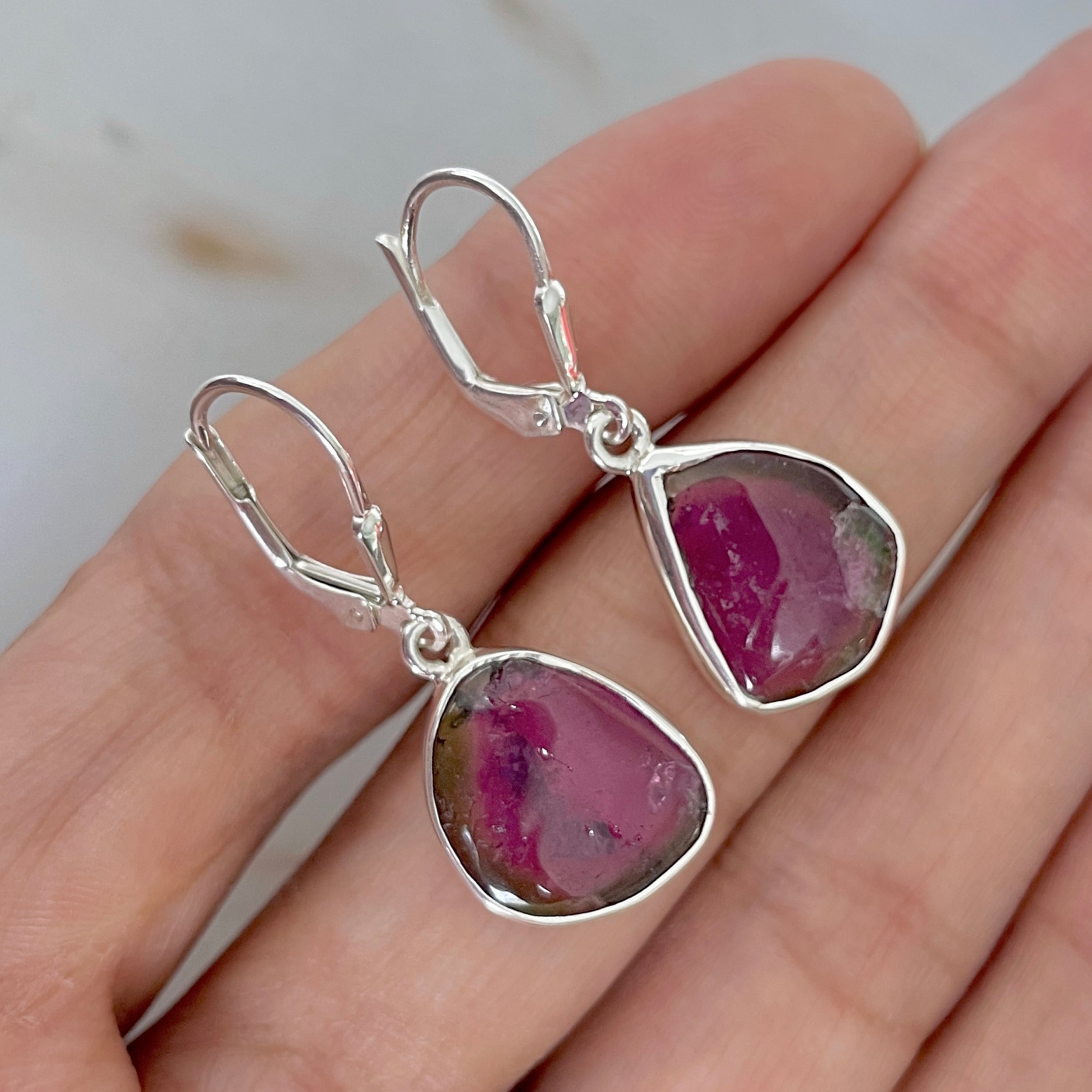 Watermelon Tourmaline Earring-(TRM-E-85.)