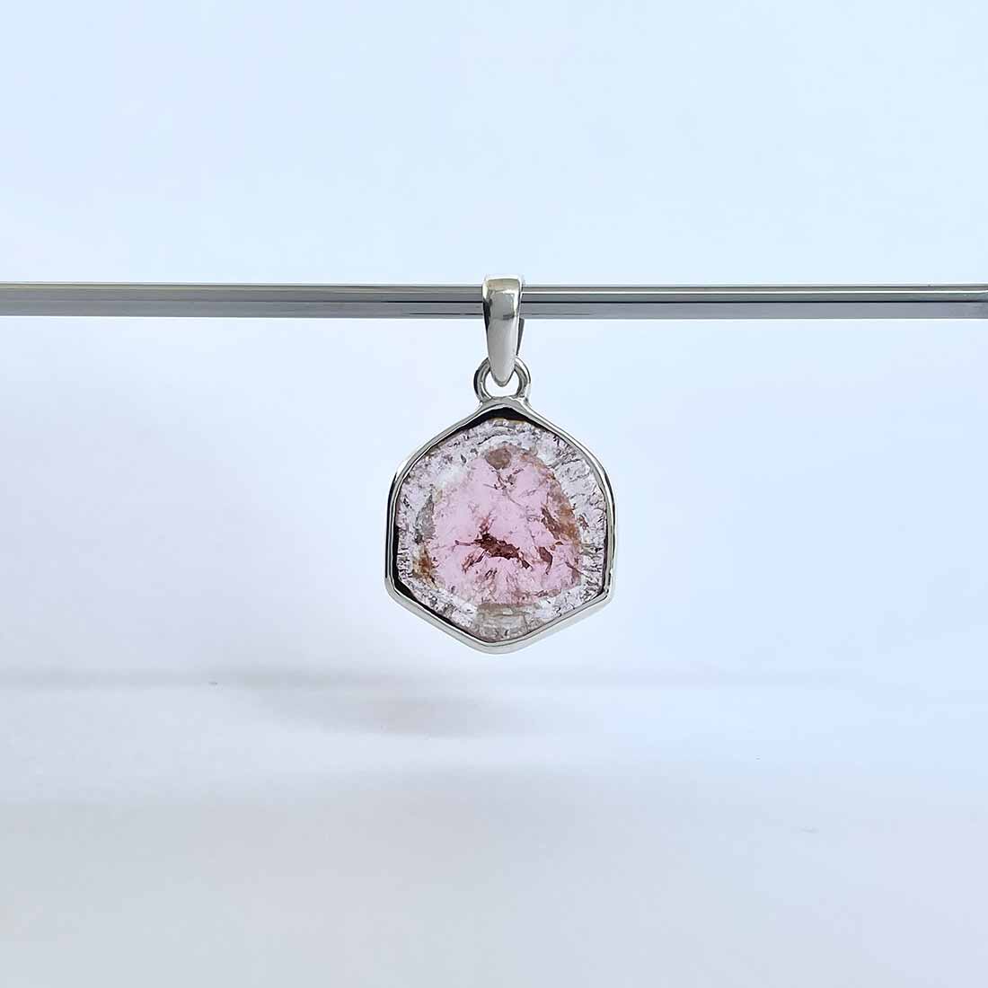 Watermelon Tourmaline Slice Pendant-(TRM-P-13.)
