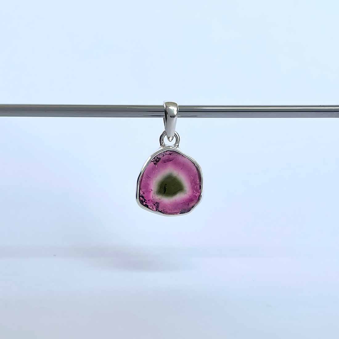 Watermelon Tourmaline Slice Pendant-(TRM-P-28.)