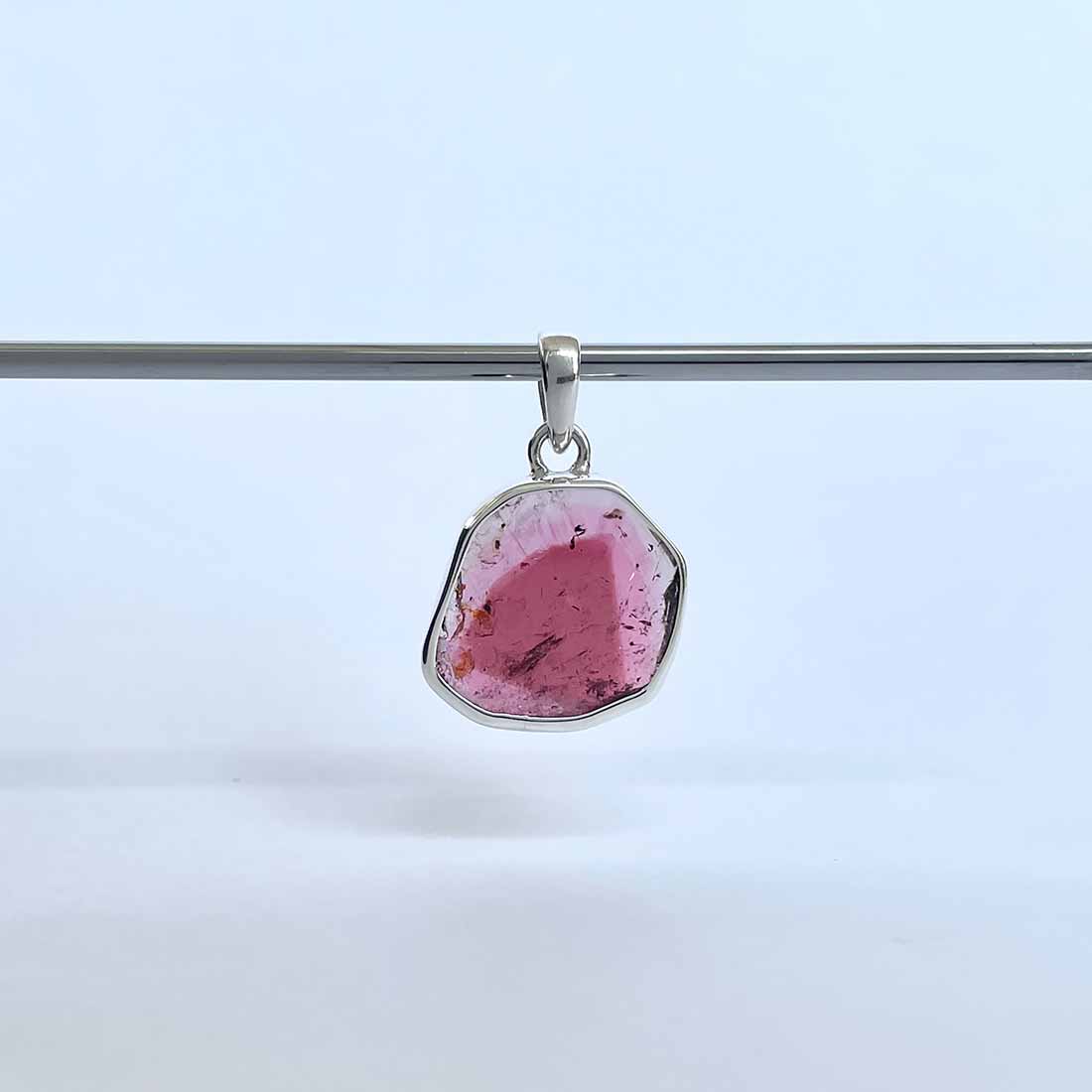 Watermelon Tourmaline Slice Pendant-(TRM-P-30.)