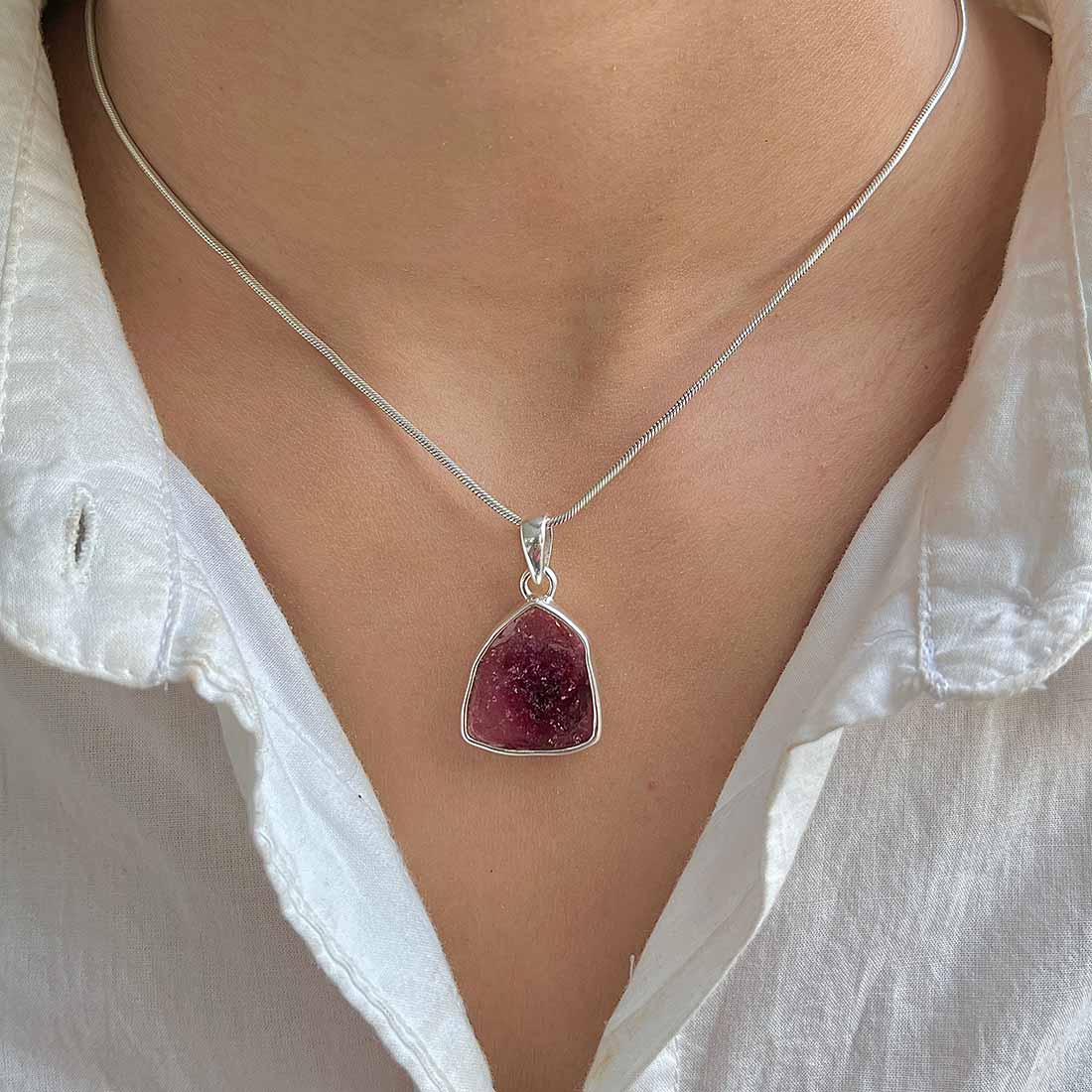 Watermelon Tourmaline Slice Pendant-(TRM-P-5.)