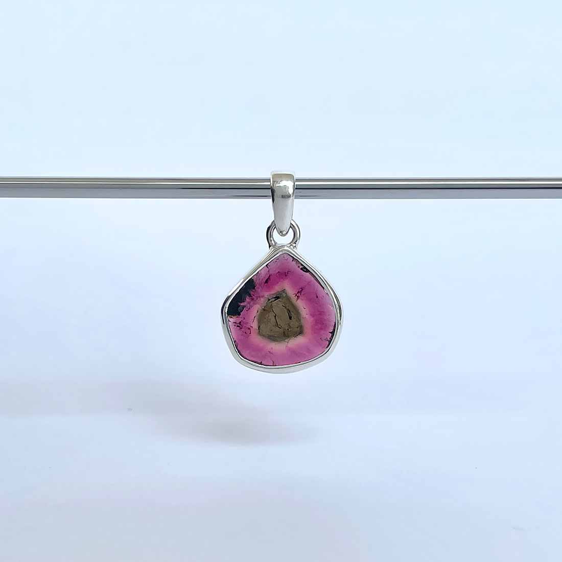 Watermelon Tourmaline Slice Pendant-(TRM-P-8.)
