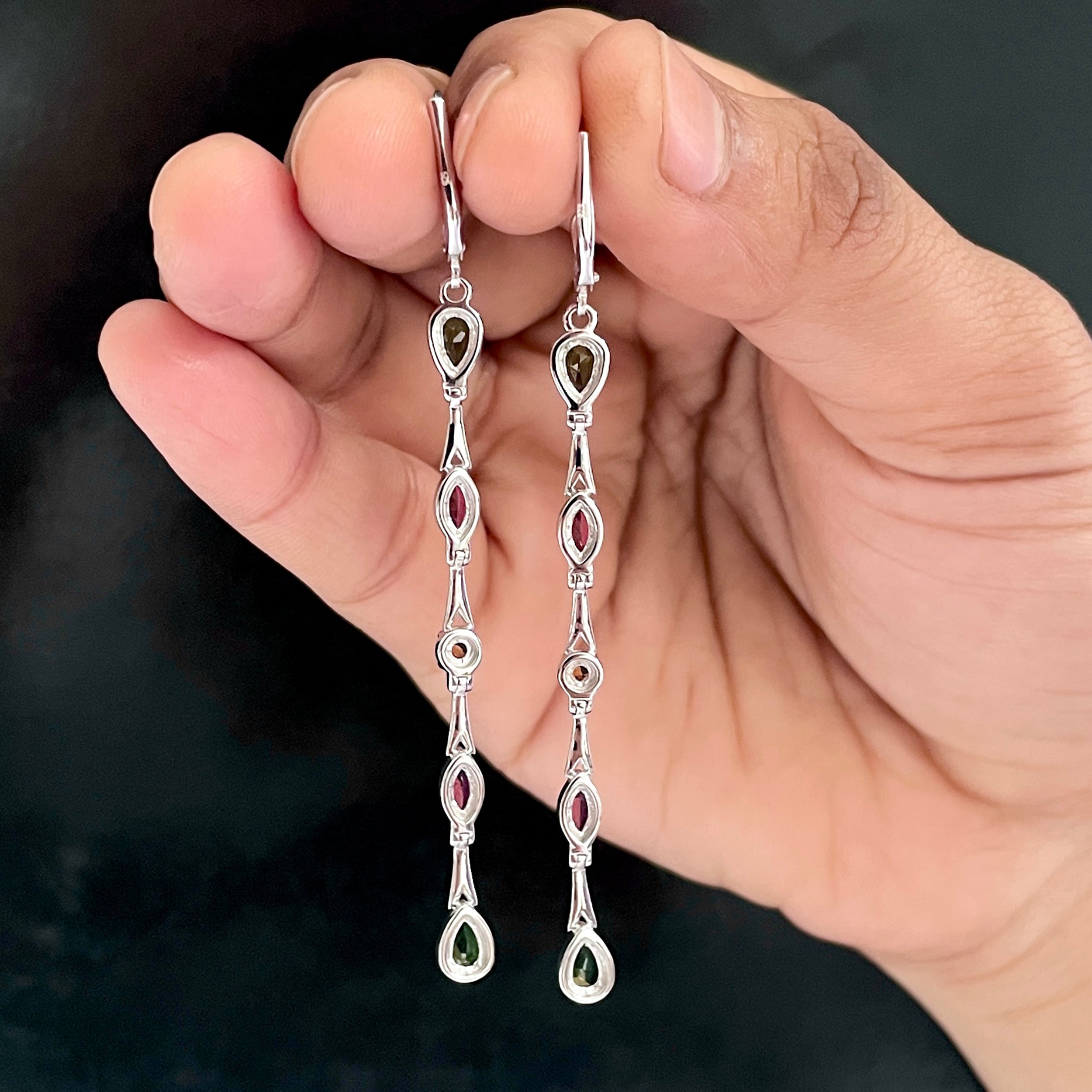 Tourmaline Leverback Earring-(TRM-SE-1046A.)
