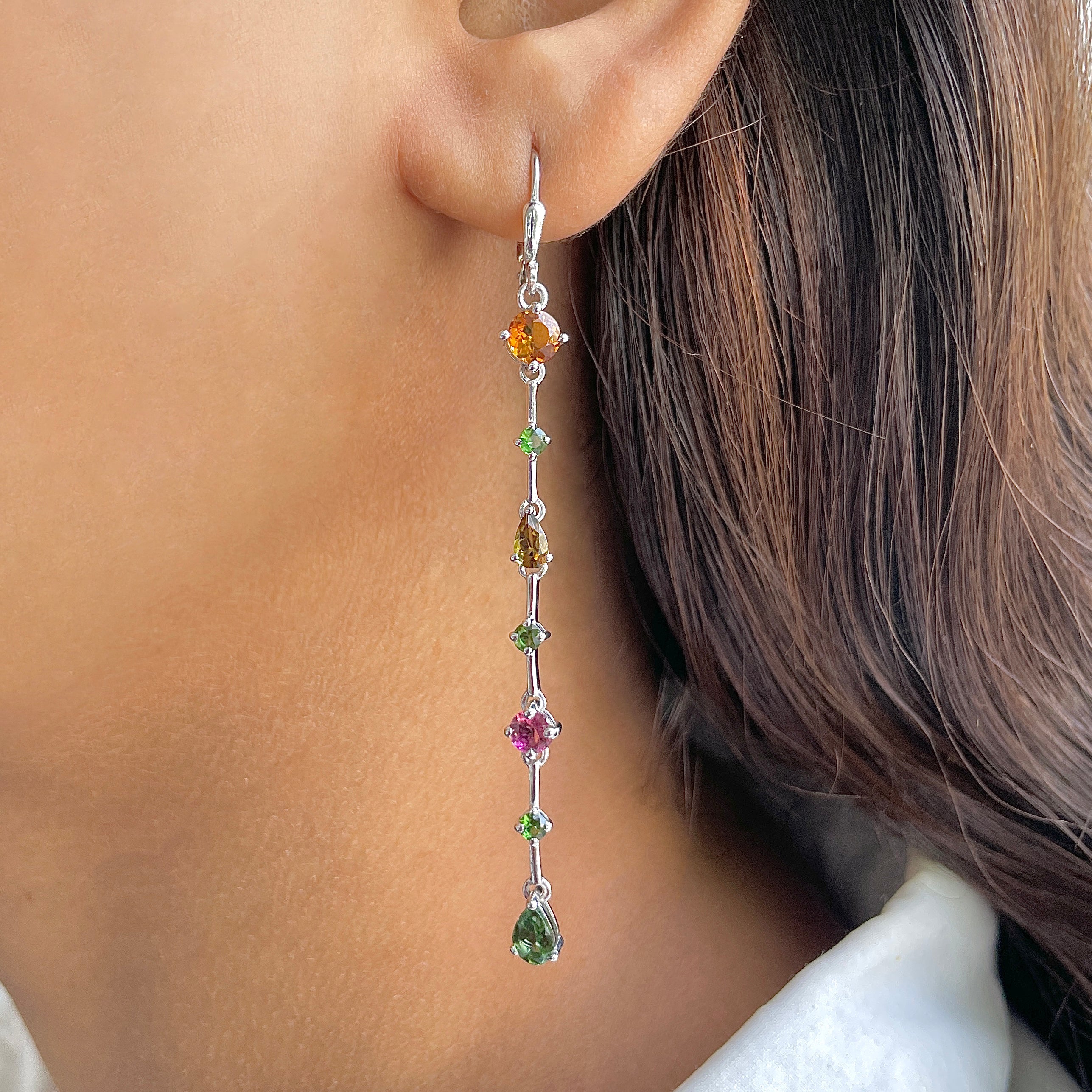 Tourmaline Leverback Earring-(TRM-SE-1054.)
