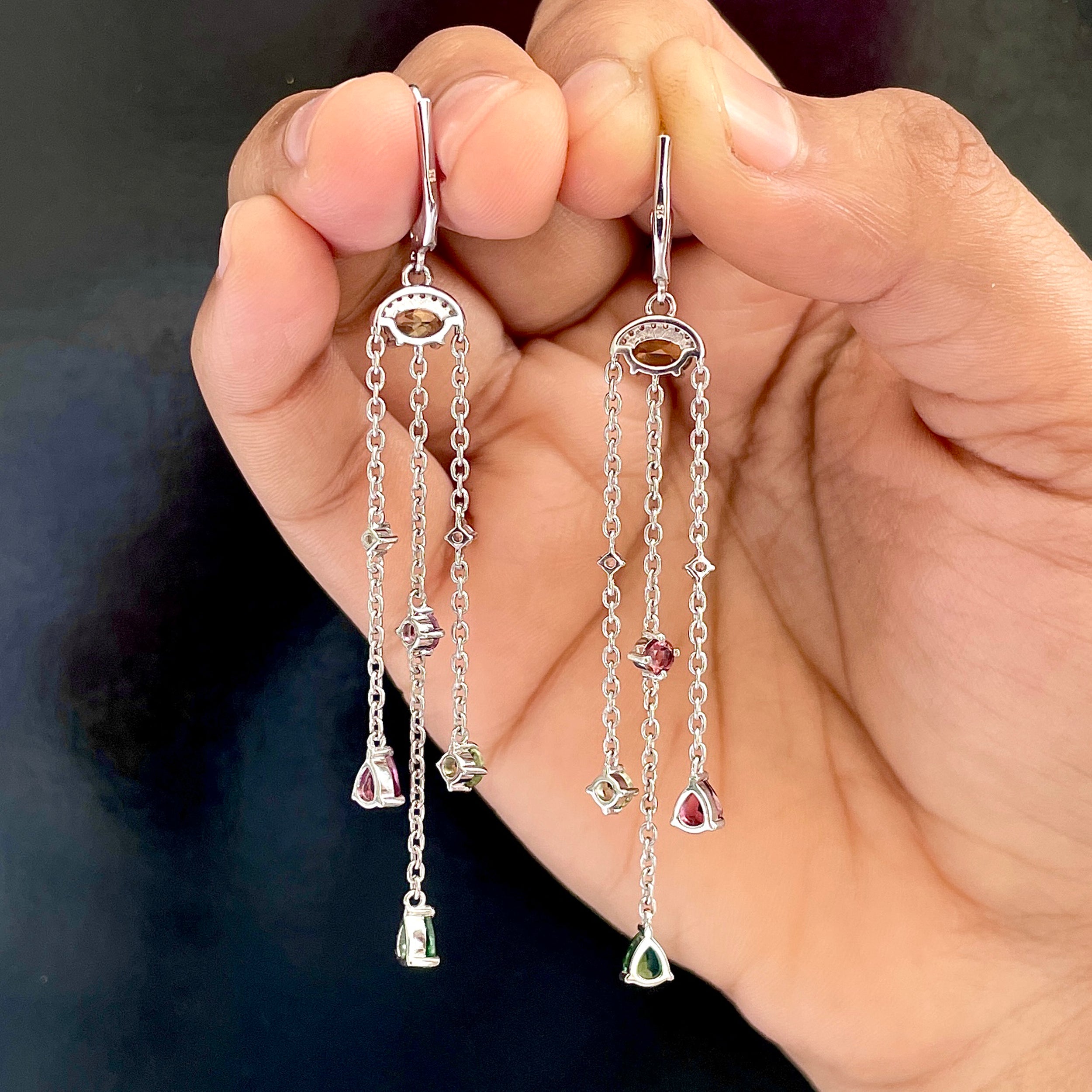 Tourmaline Leverback Earring-(TRM-SE-1062.)
