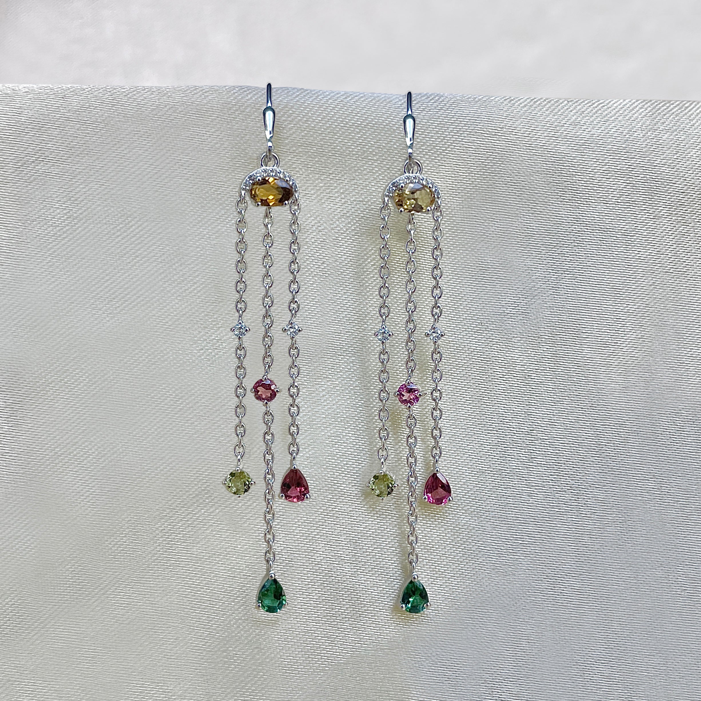 Tourmaline Leverback Earrings-(TRM-SE-1062.)