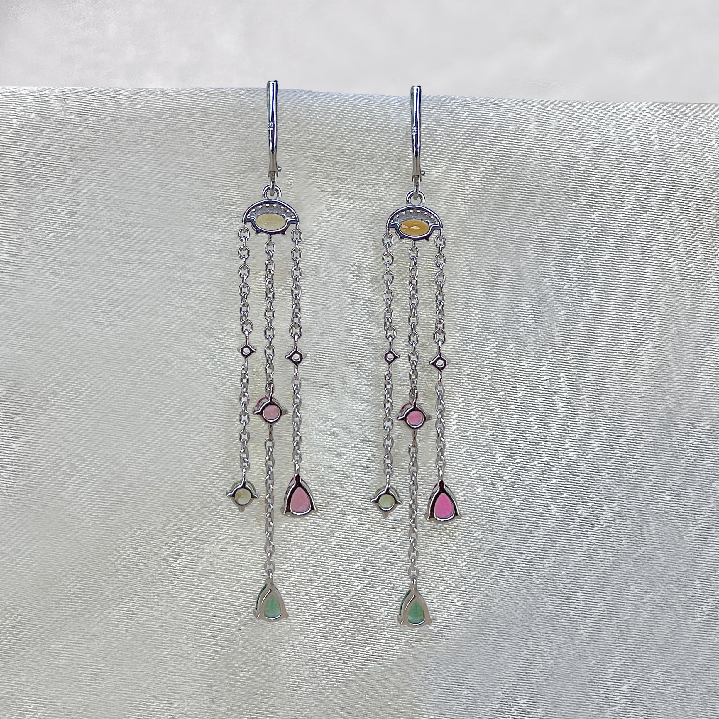 Tourmaline Leverback Earrings-(TRM-SE-1062.)