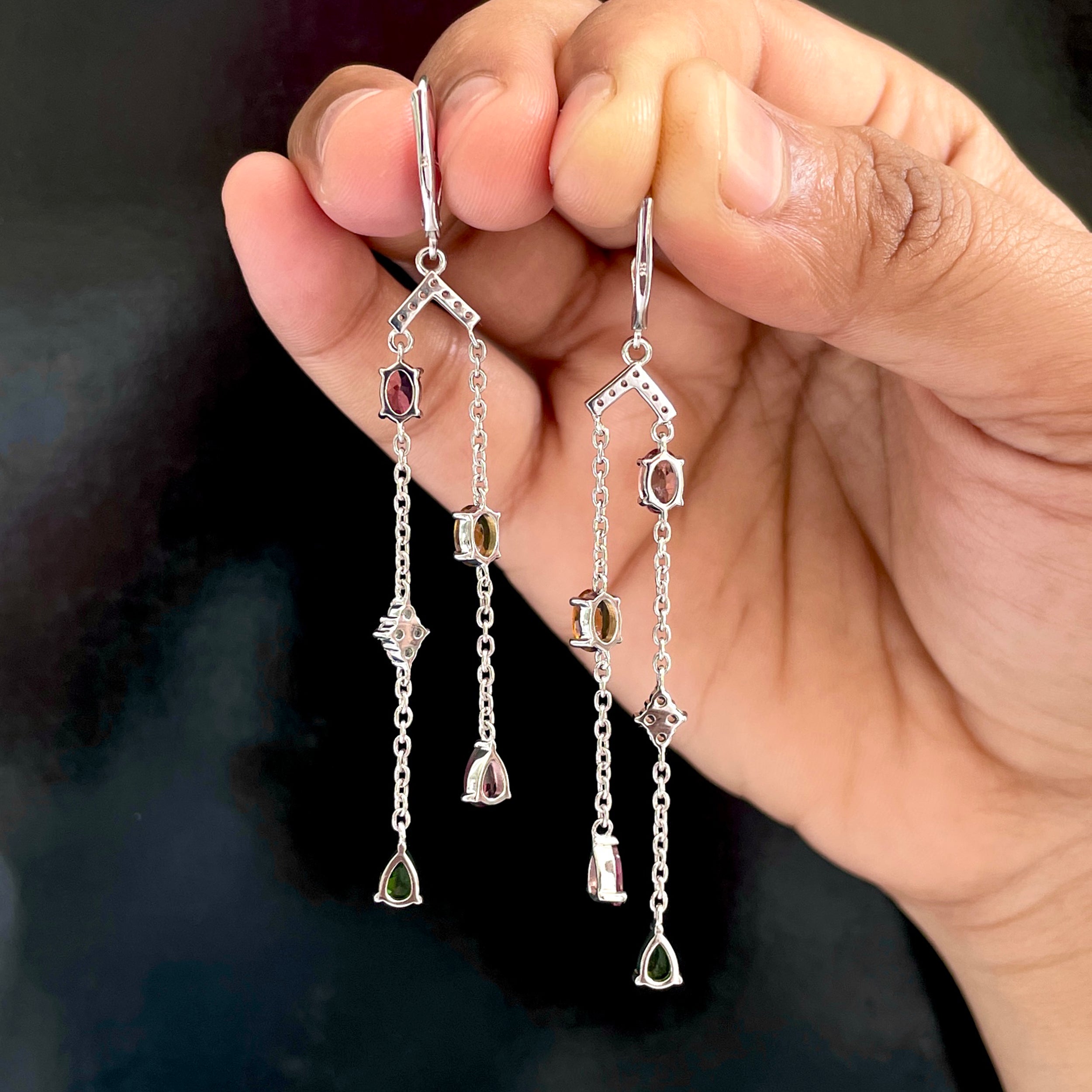 Tourmaline Leverback Earring-(TRM-SE-1063.)