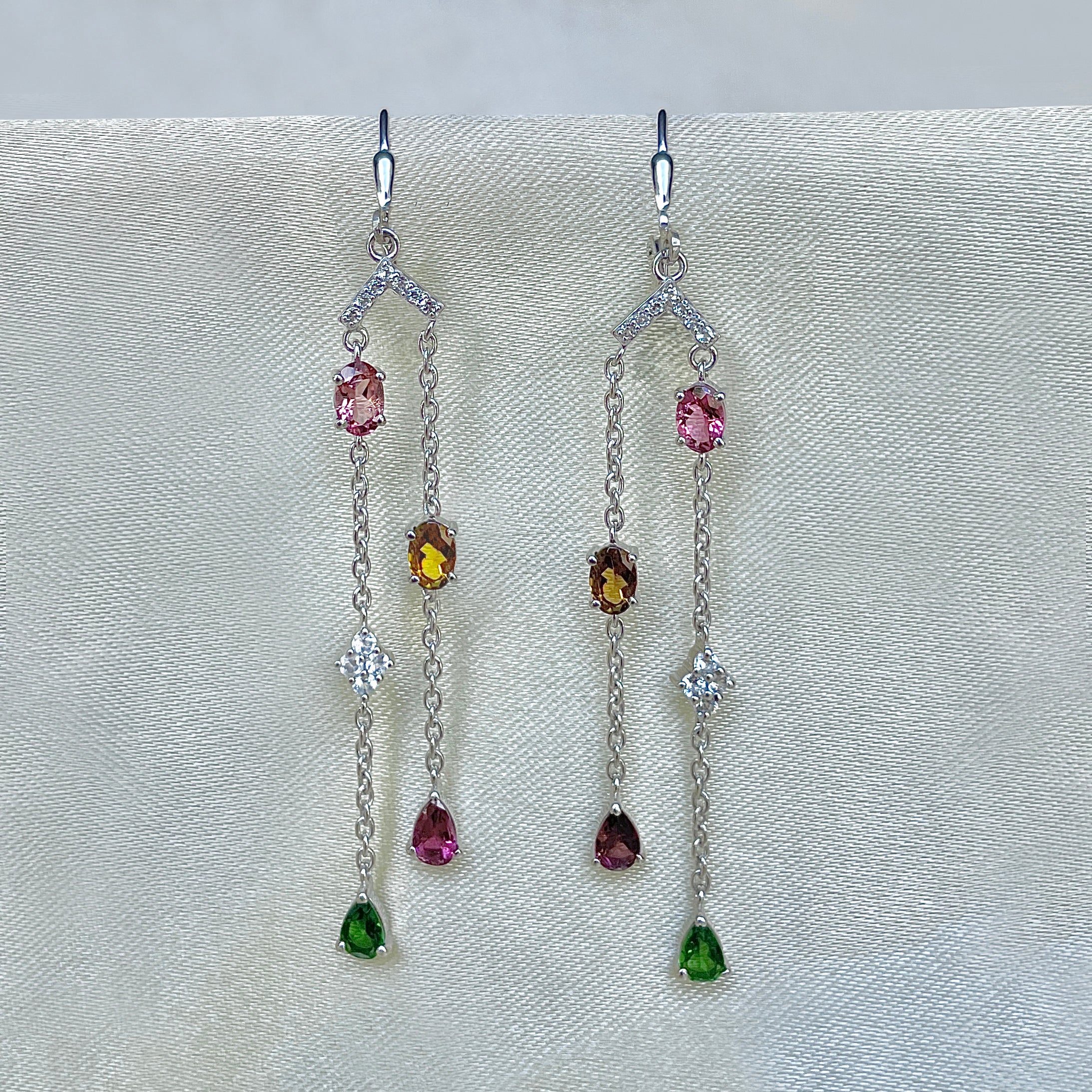 Tourmaline Leverback Earring-(TRM-SE-1063.)