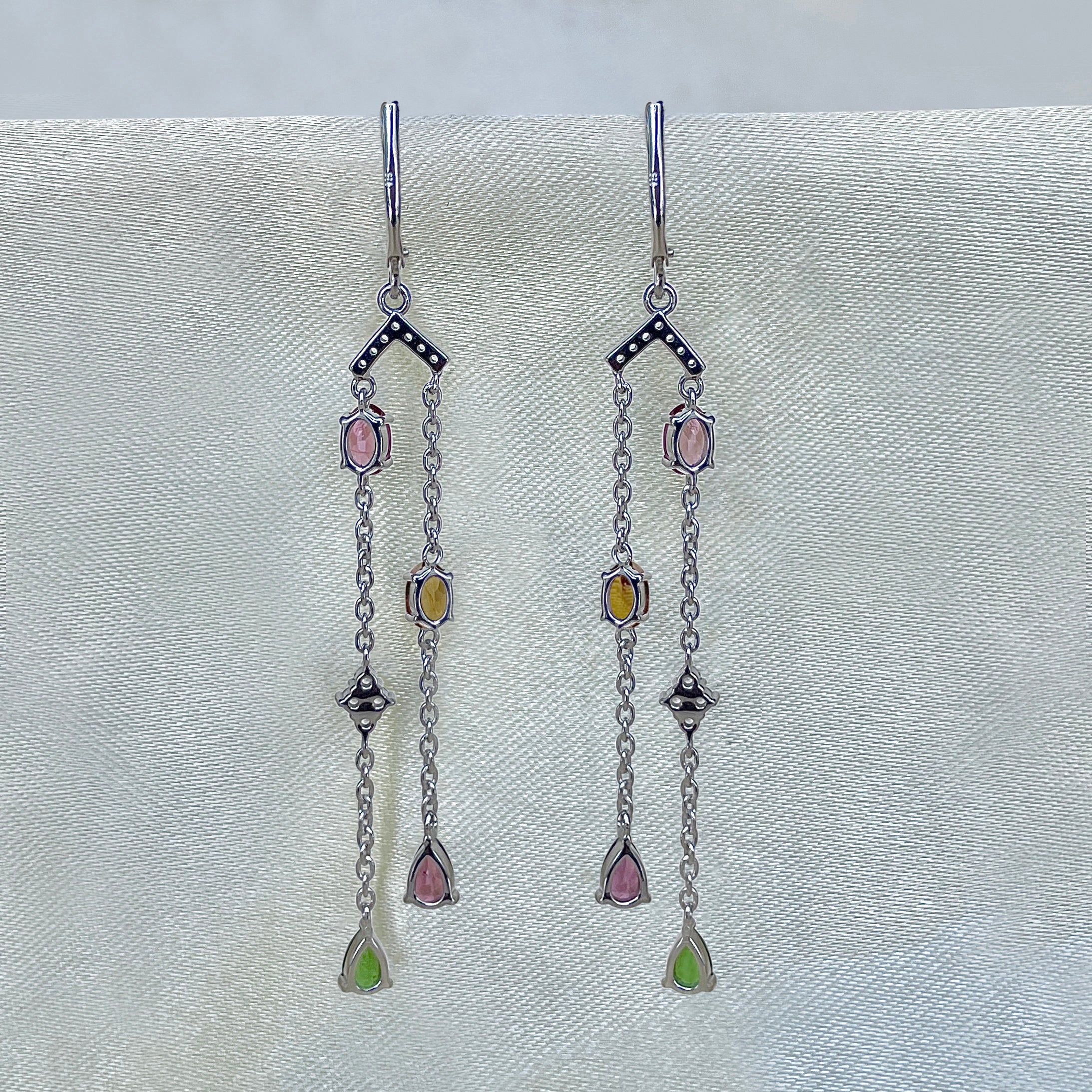 Tourmaline Leverback Earrings-(TRM-SE-1063.)