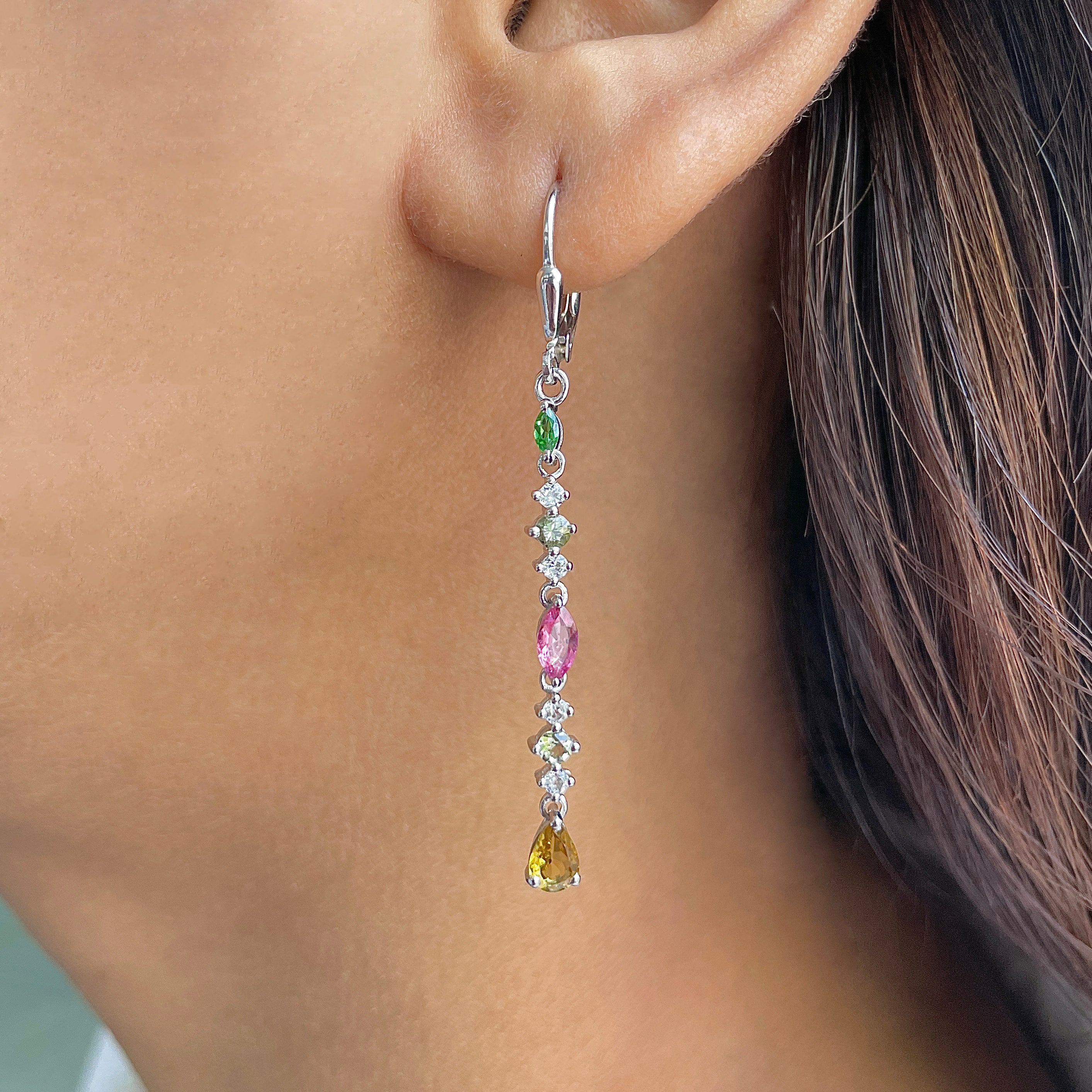 Tourmaline Leverback Earring-(TRM-SE-1307.)