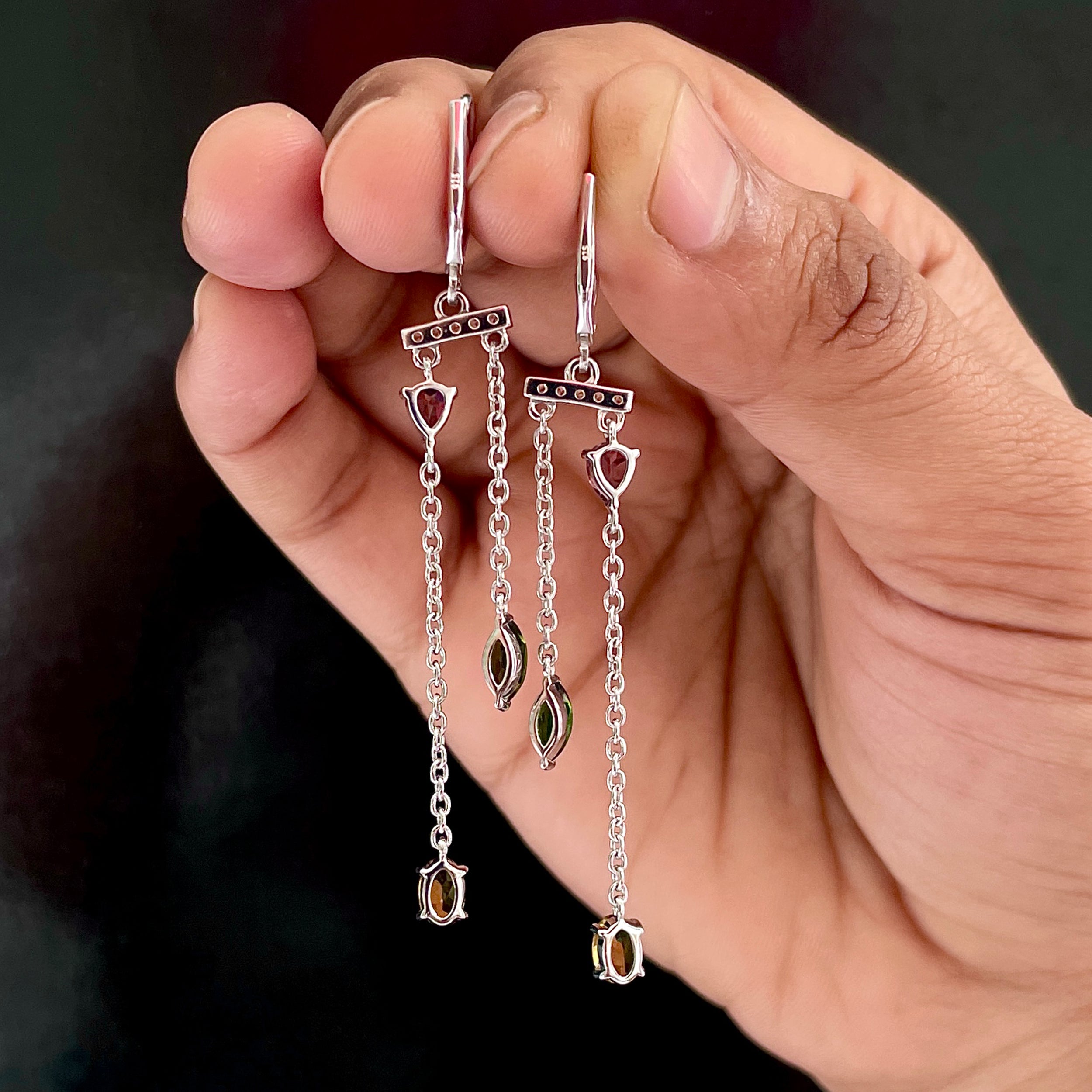 Tourmaline Leverback Earring-(TRM-SE-1309.)
