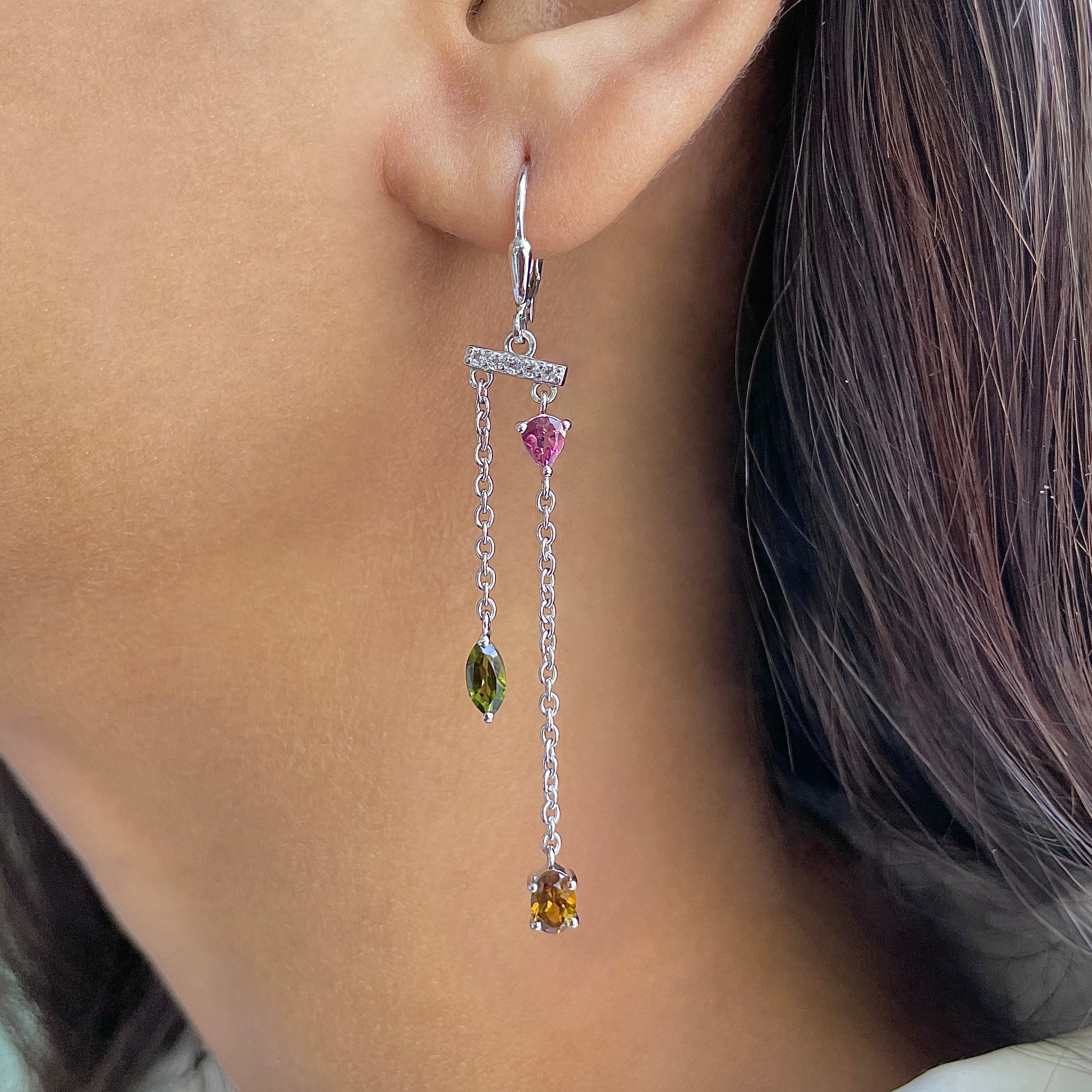 Tourmaline Leverback Earring-(TRM-SE-1309.)