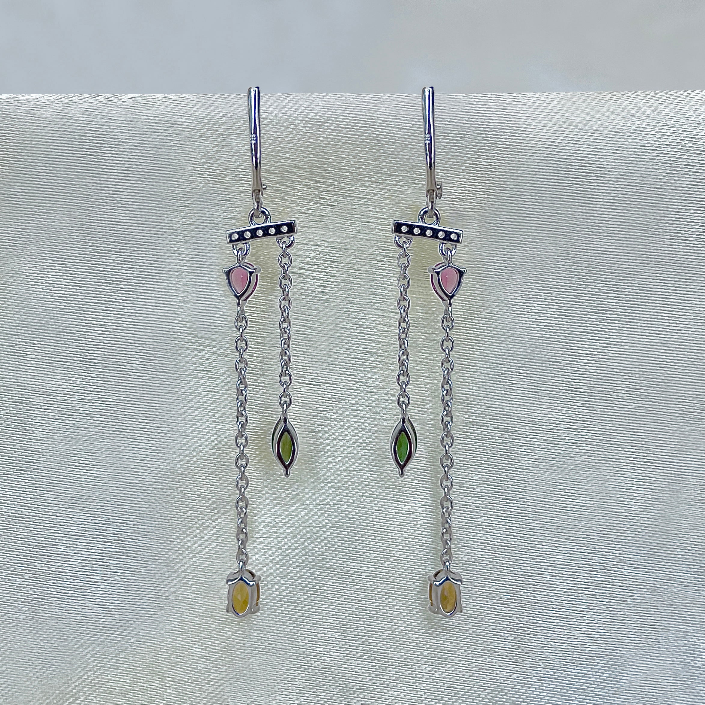 Tourmaline Leverback Earrings-(TRM-SE-1309.)