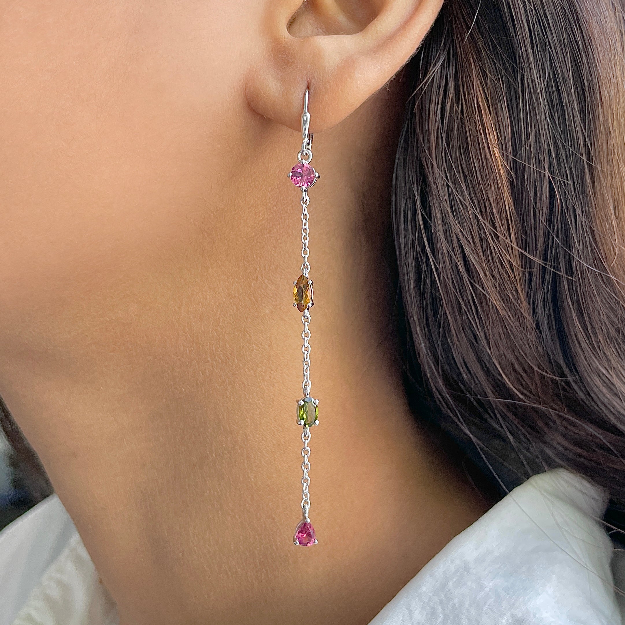 Tourmaline Leverback Earring-(TRM-SE-1310.)