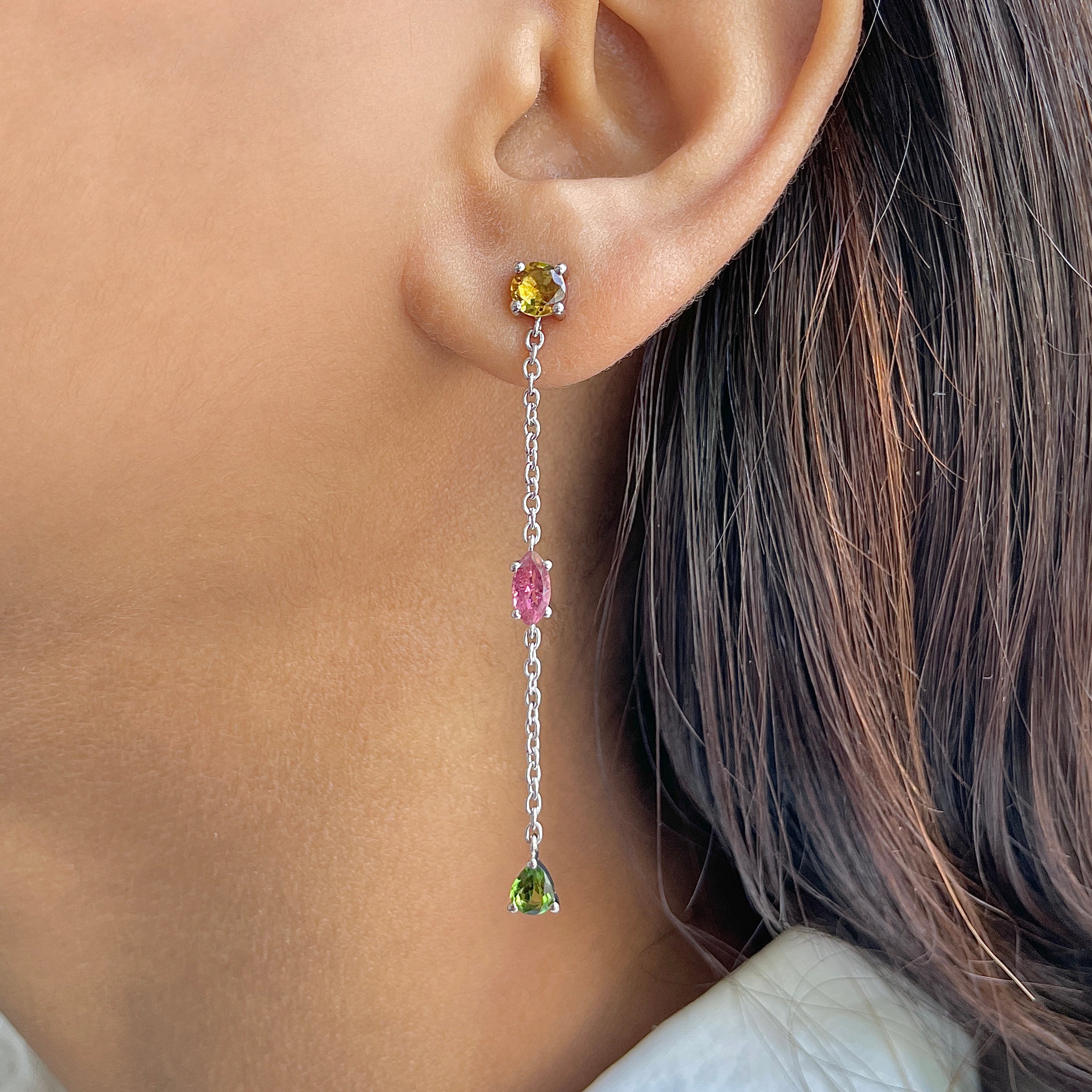 Tourmaline Leverback Earring-(TRM-SE-1331.)