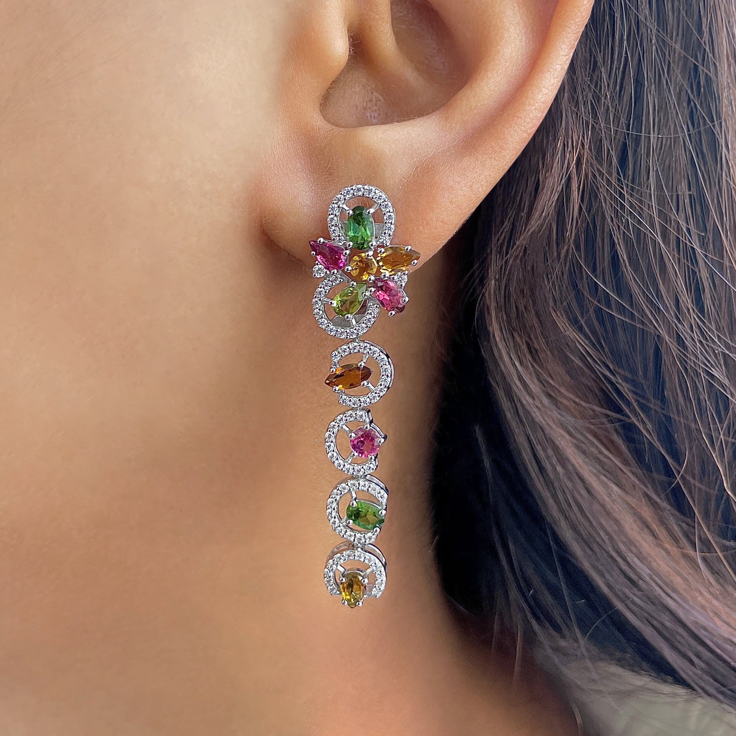 Tourmaline Earring-(TRM-RDE-925.)