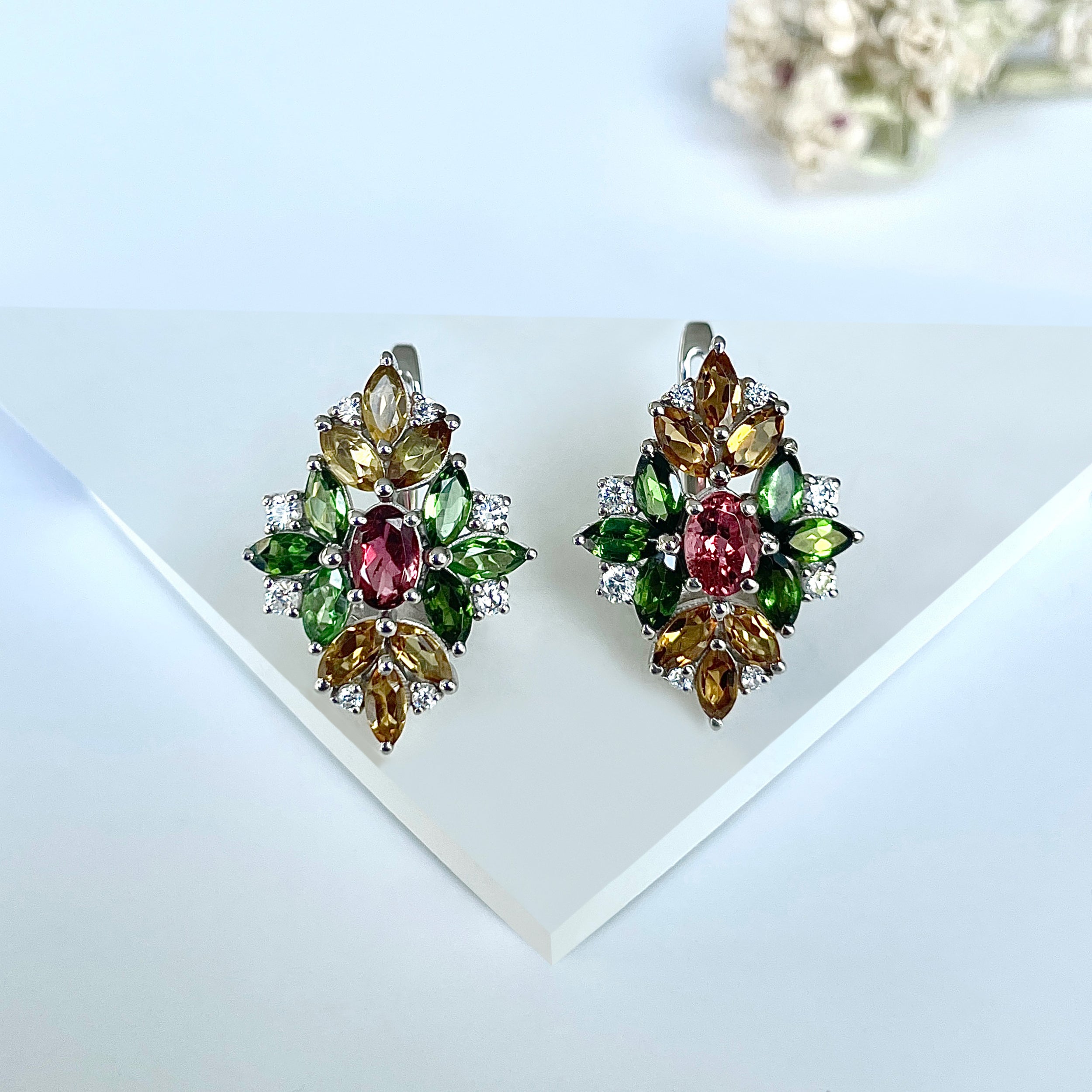 Tourmaline Earrings-(TRM-RDE-930.)