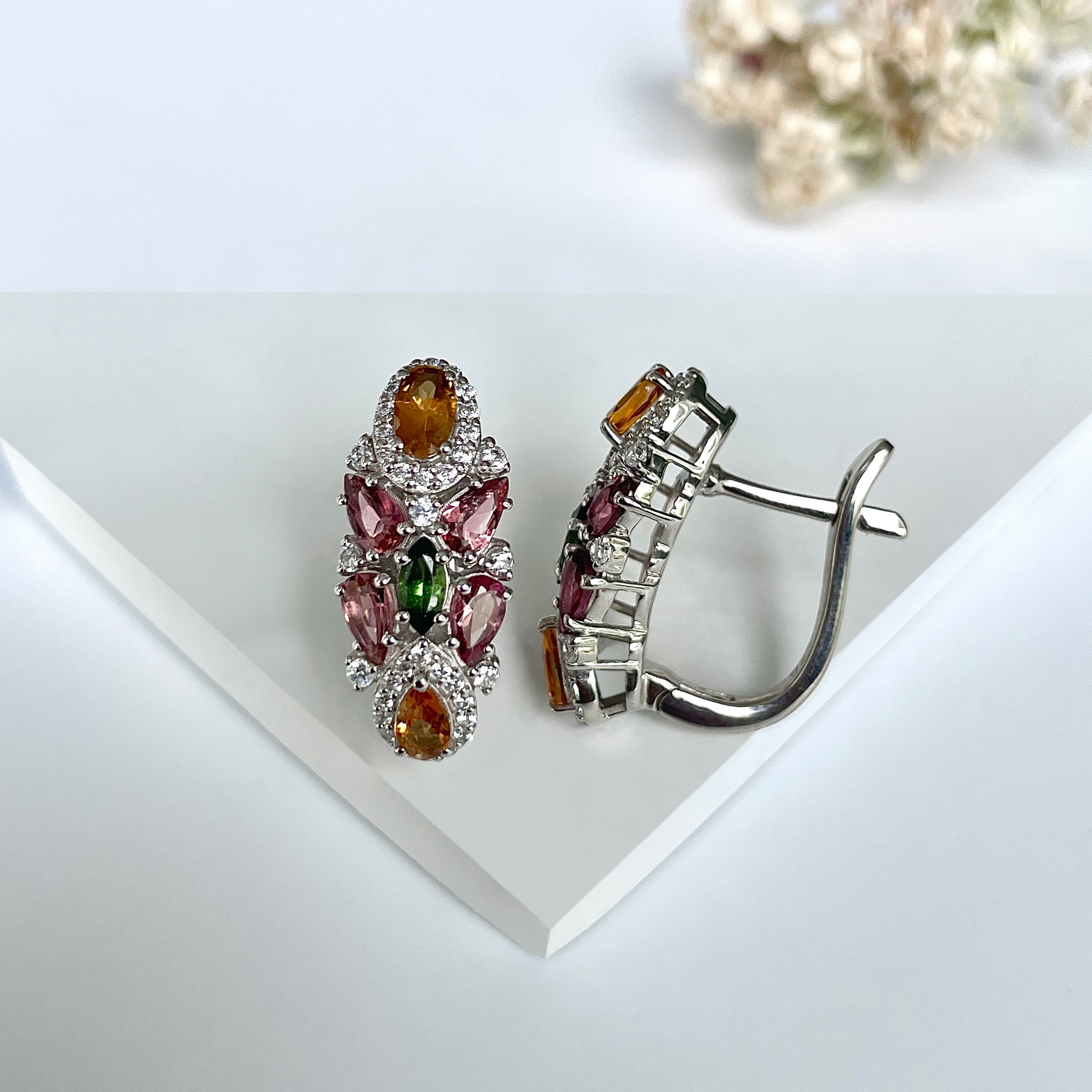 Tourmaline Earrings-(TRM-RDE-940.)