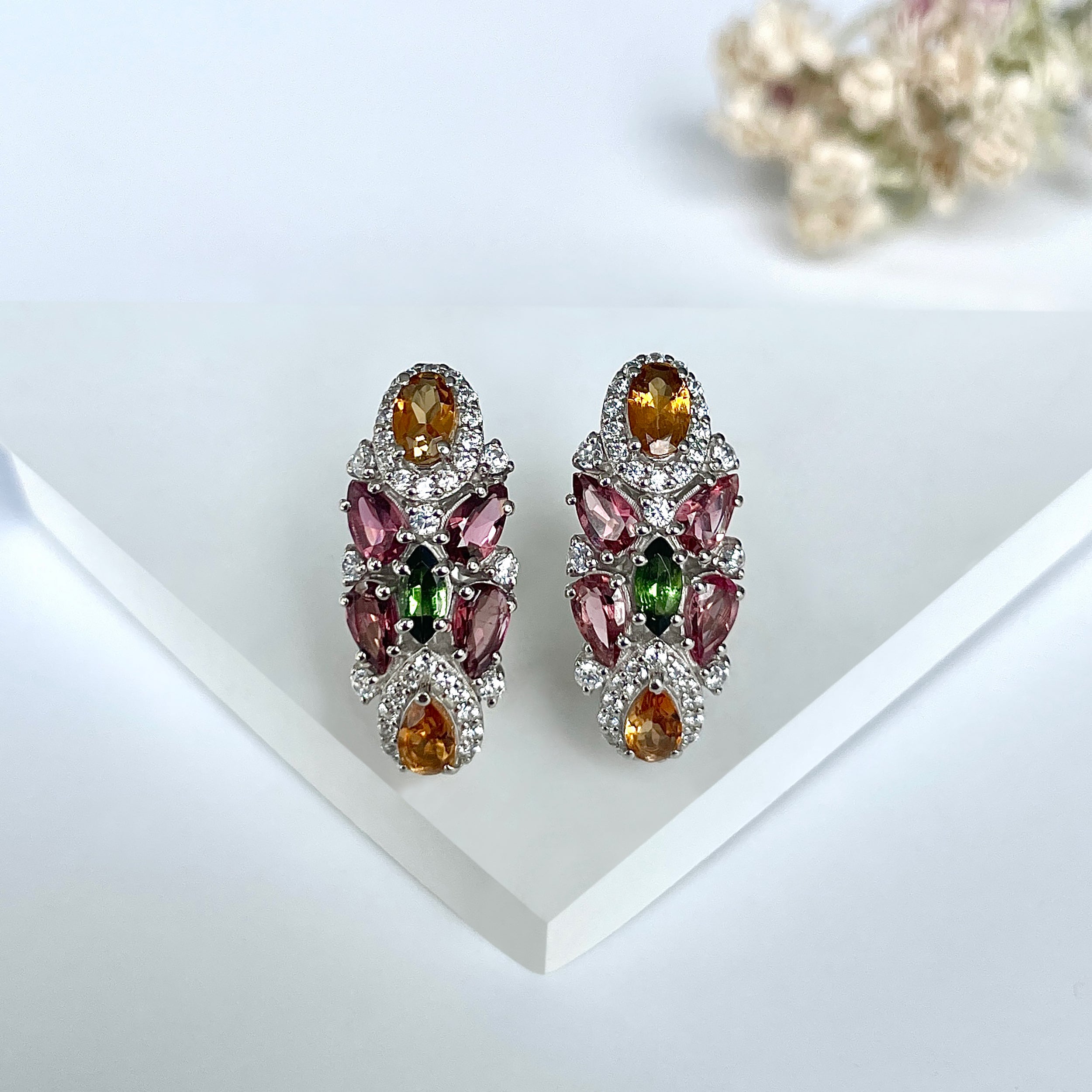 Tourmaline Earrings-(TRM-RDE-940.)