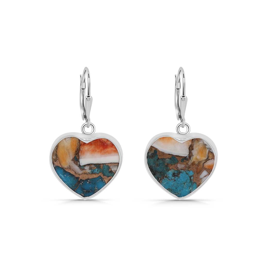 Spiny Oyster Turquoise Earrings-(TRO-E-15.)