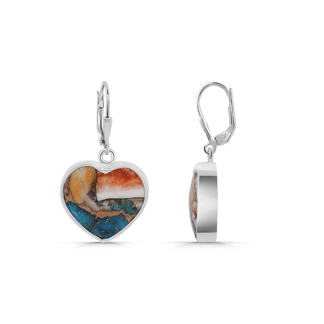 Spiny Oyster Turquoise Earrings-(TRO-E-15.)