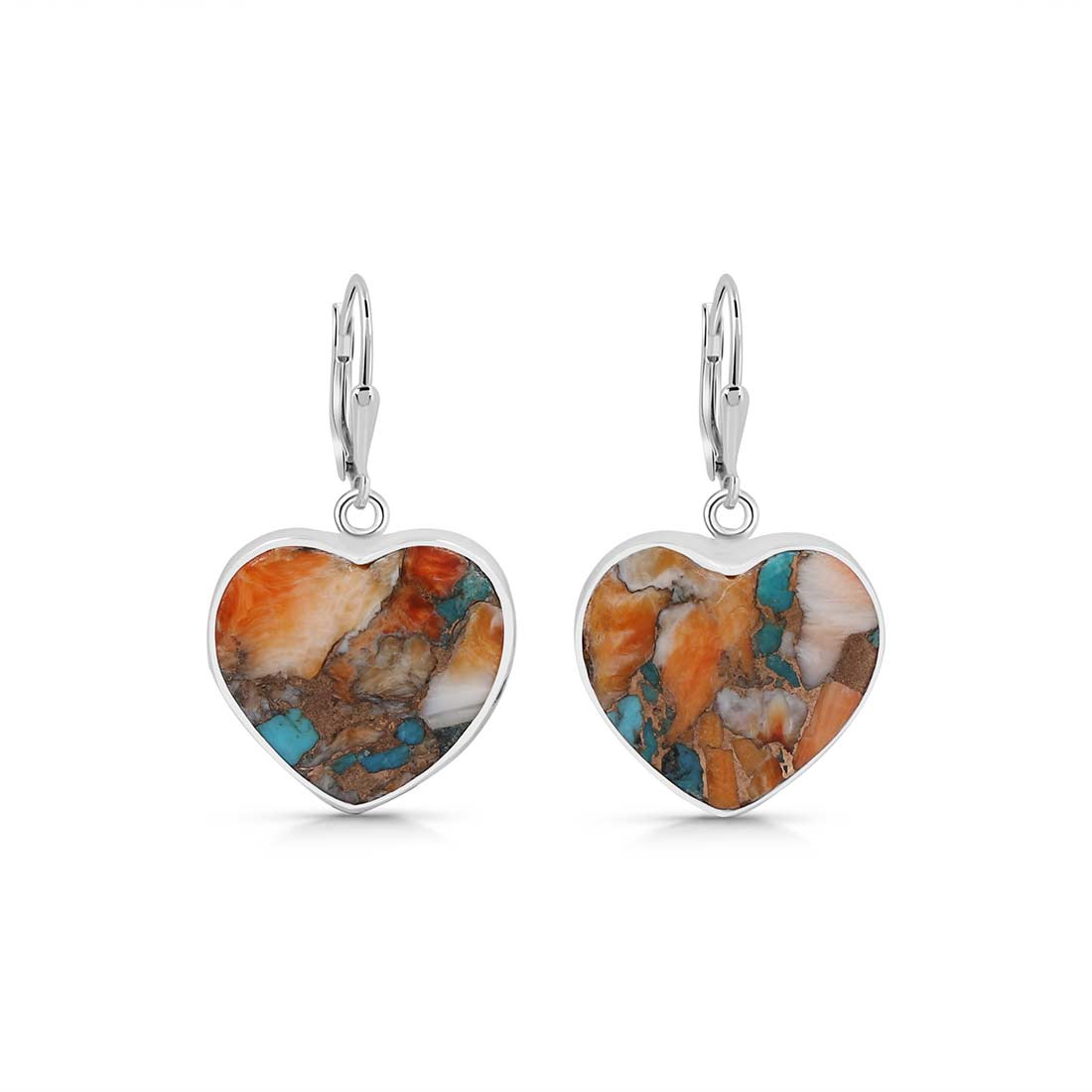 Spiny Oyster Turquoise Earrings-(TRO-E-19.)