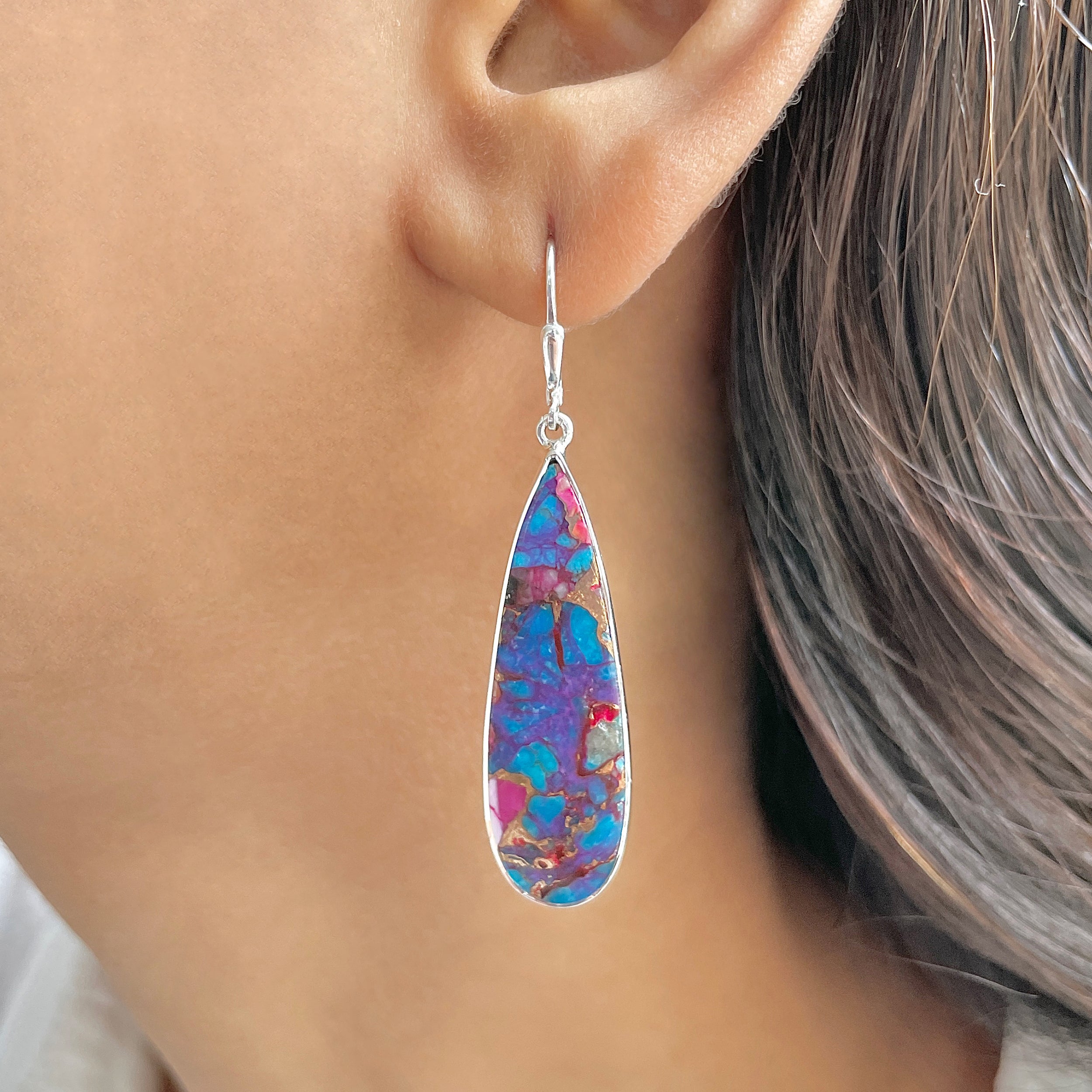 Spiny Oyster Turquoise Earring-(TRO-E-80.)