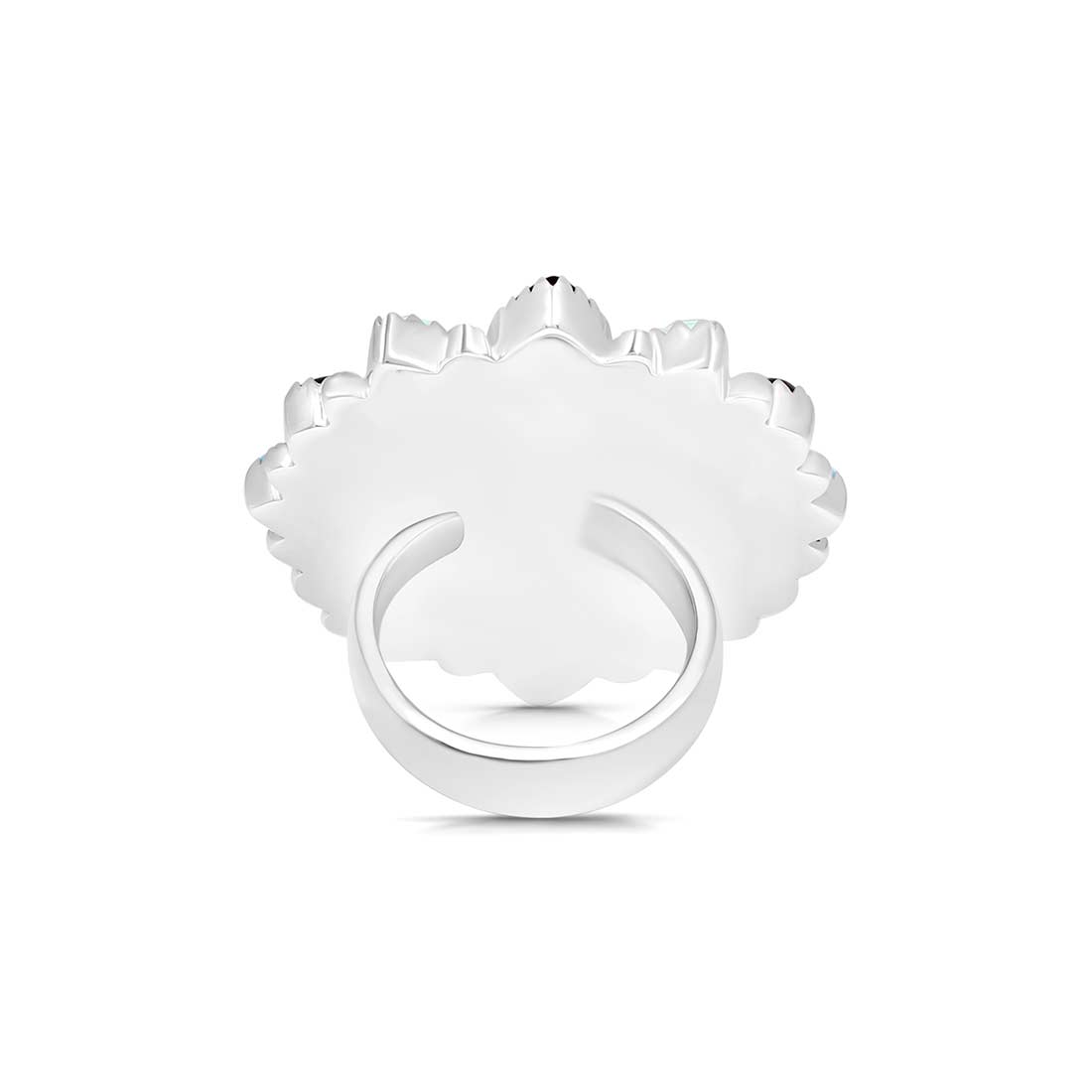 Turquoise And Aurora Opal Adjustable Ring-(TRO-FLR-6.)