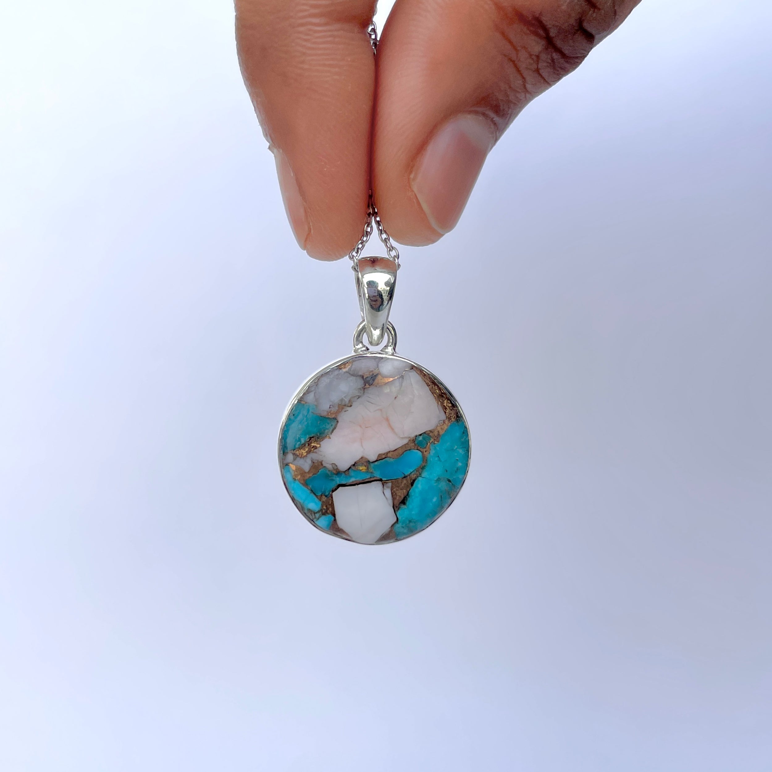 Spiny Oyster Turquoise Pendant-(TRO-P-125.)