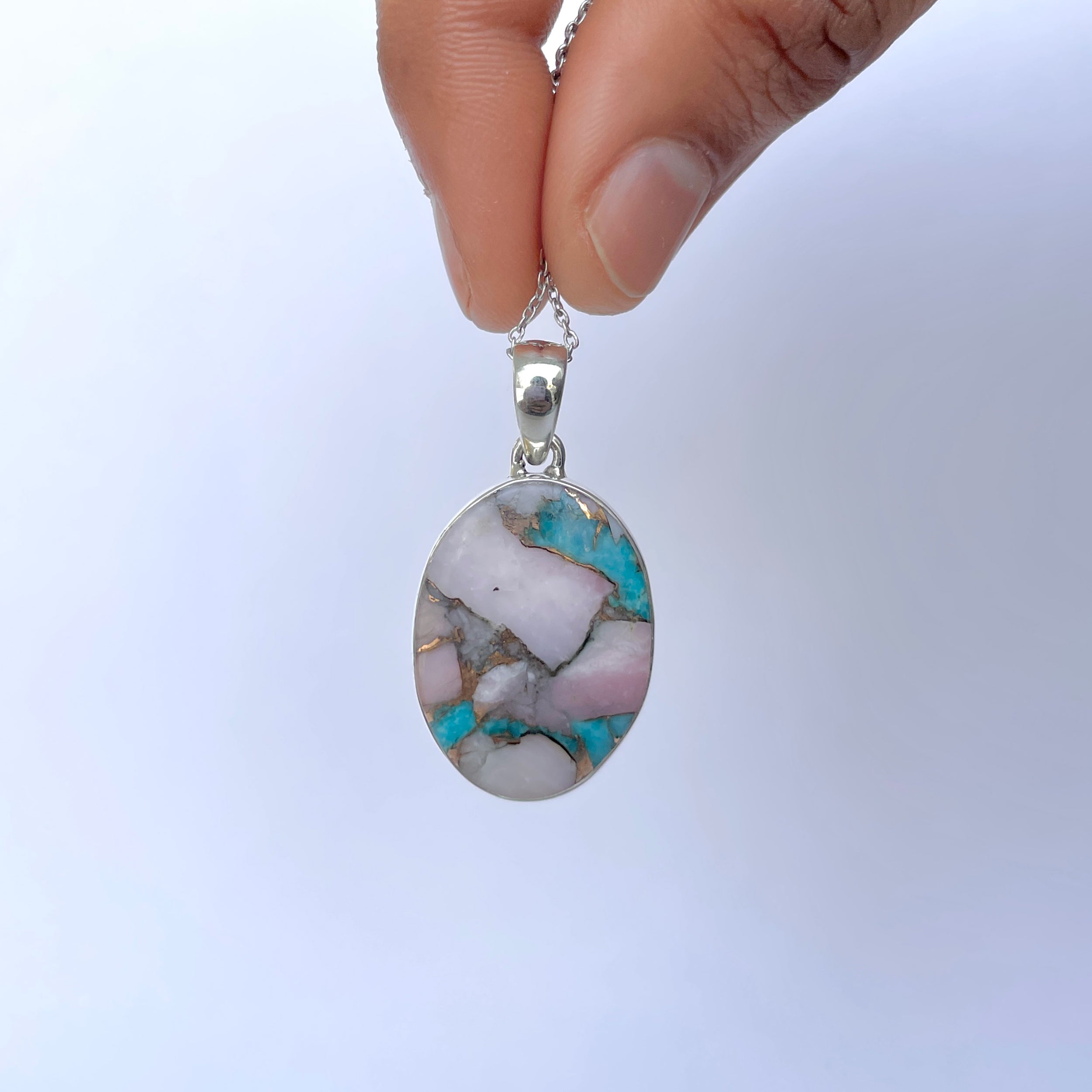 Spiny Oyster Turquoise Pendant-(TRO-P-145.)