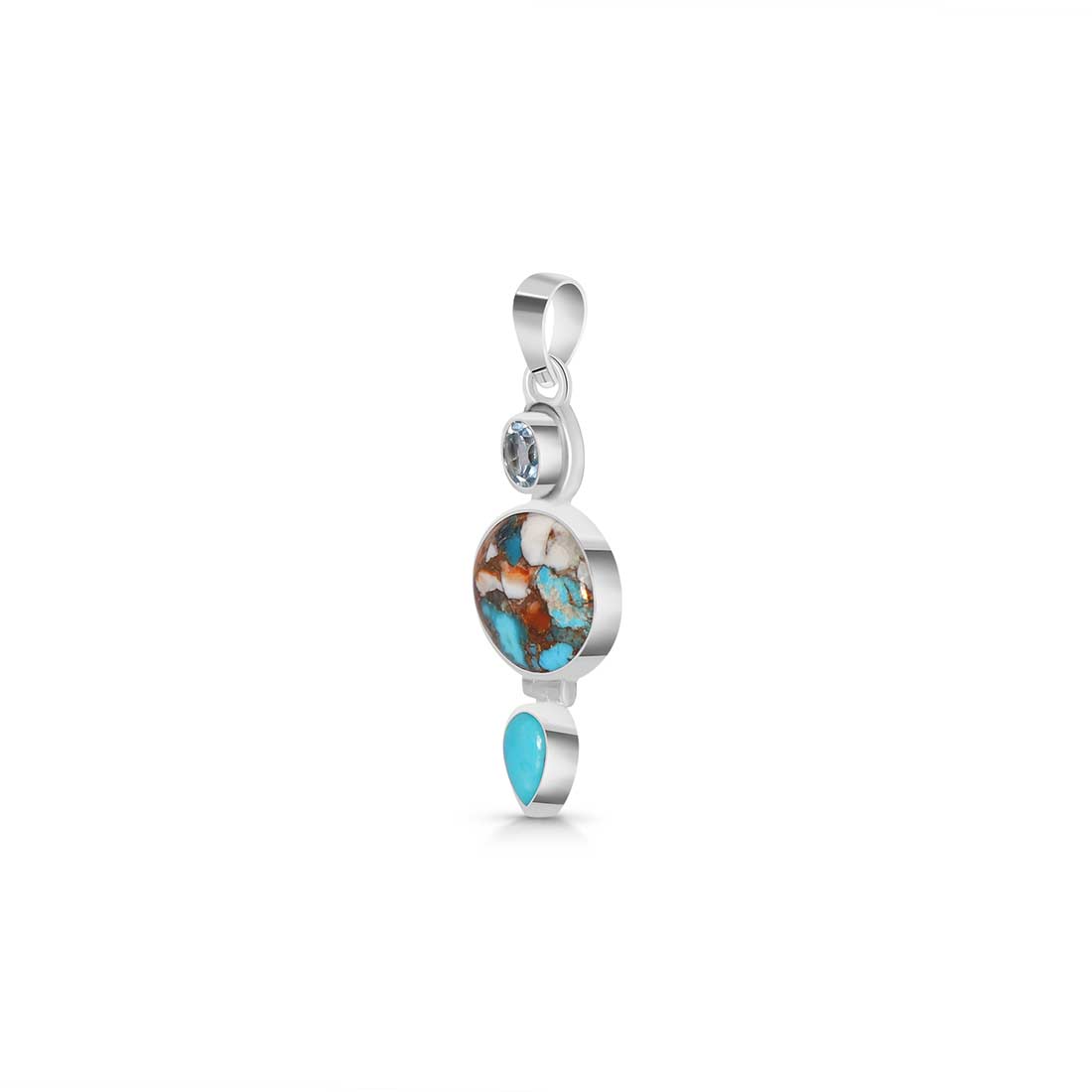Spiny Oyster Turquoise Pendant-(TRO-P-36.)