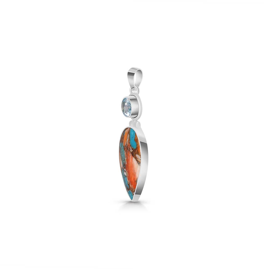 Spiny Oyster Turquoise Pendant-(TRO-P-40.)