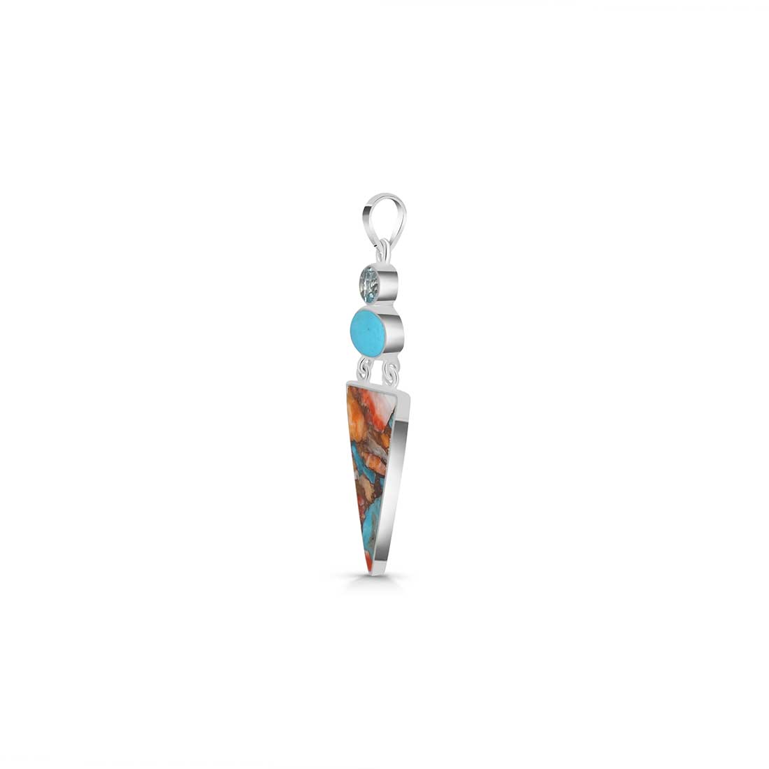 Spiny Oyster Turquoise Pendant-(TRO-P-41.)