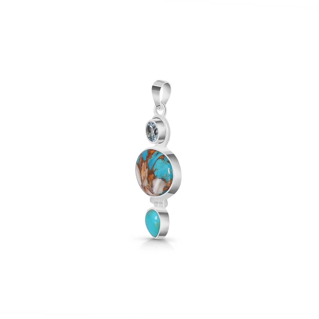 Spiny Oyster Turquoise Pendant-(TRO-P-42.)