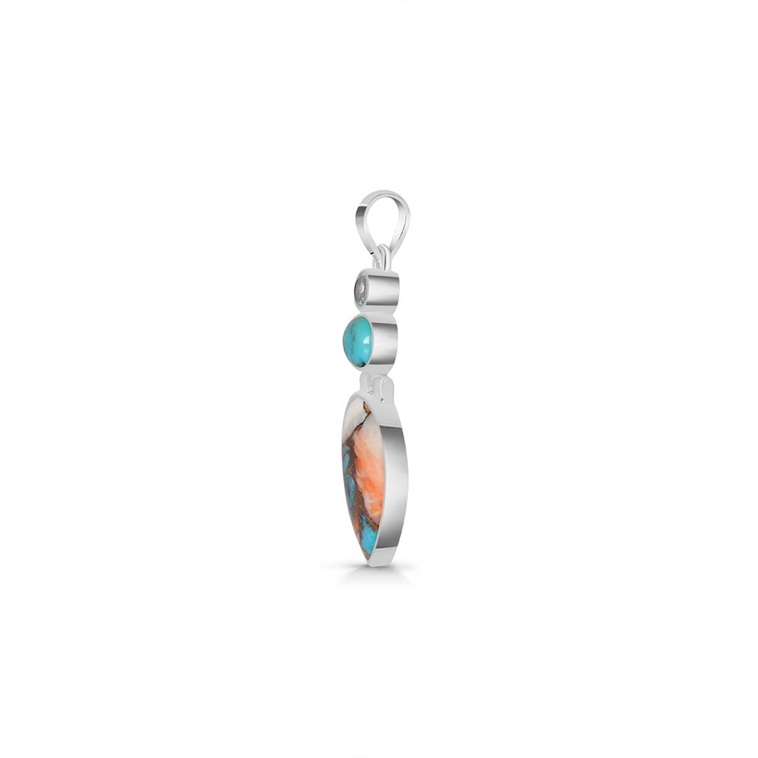 Spiny Oyster Turquoise Pendant-(TRO-P-43.)